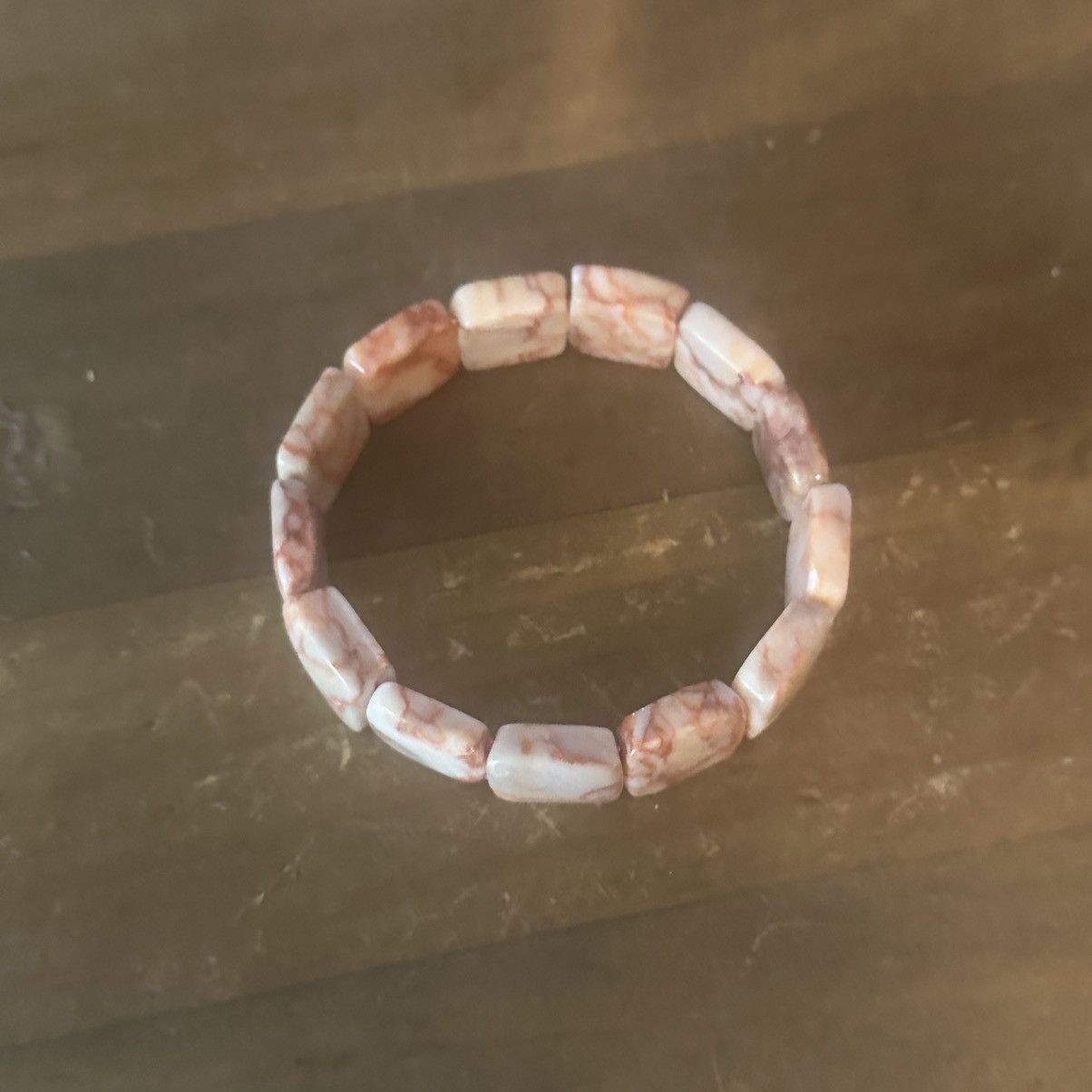Other Natural marbled redline tile stone stretch bracelet Size ONE SIZE - 3 Thumbnail
