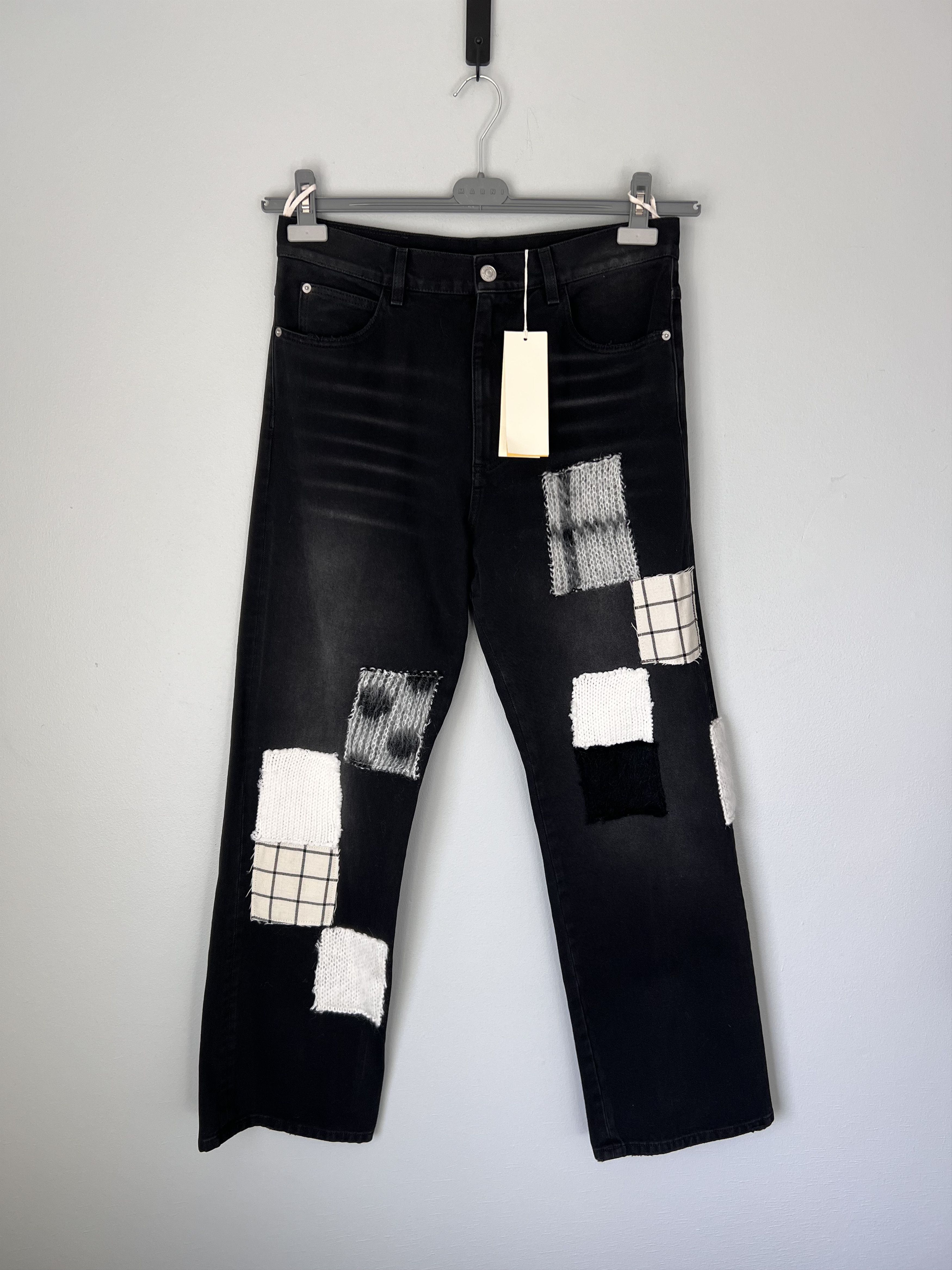 Marni Marni Patchwork Bleached Cotton Bull Denim in Black Size US 32 / EU 48 - 1 Thumbnail