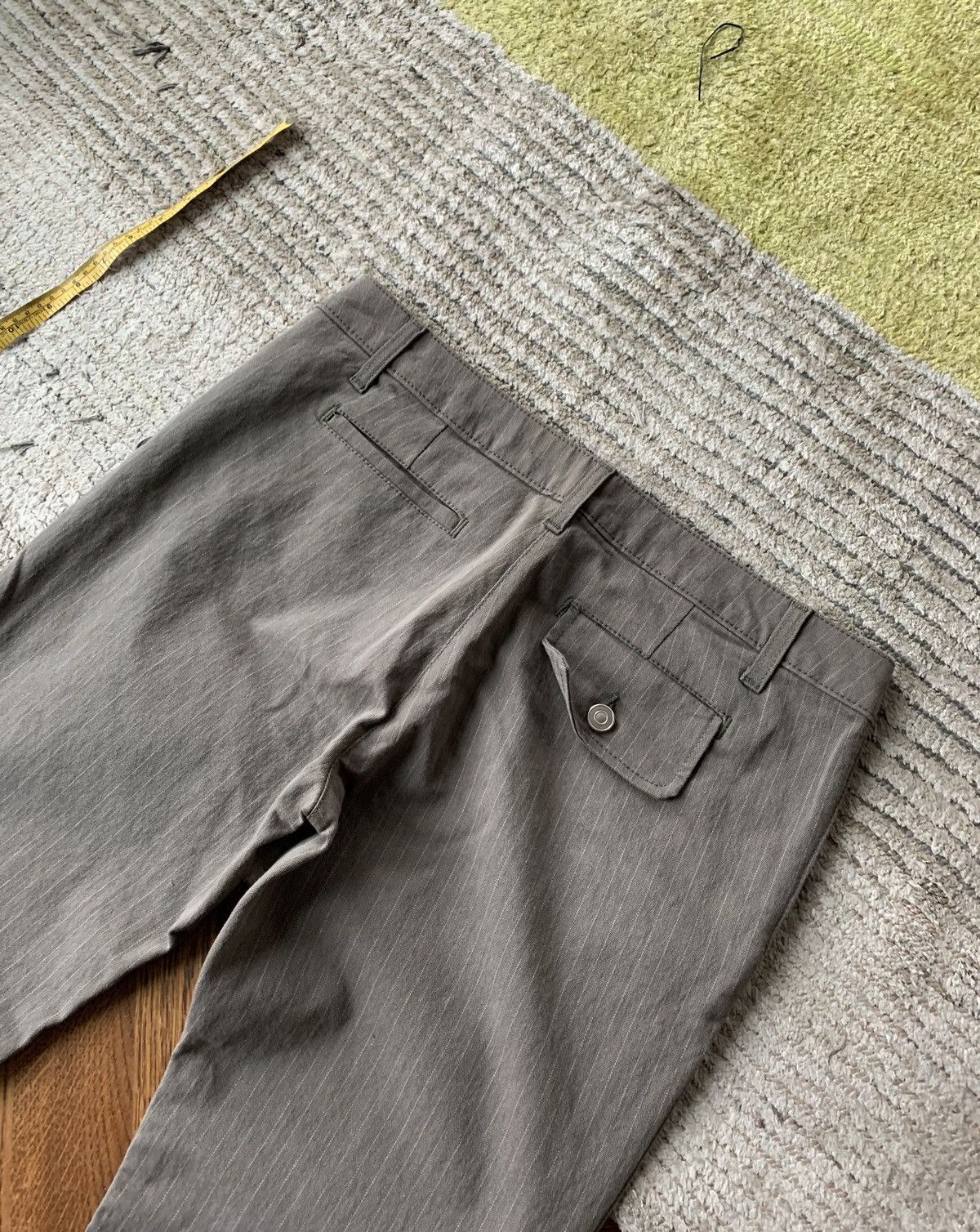 Designer × Japanese Brand × Vintage Vintage Miu Miu Style Low Rise Pants 2000s Flared Pin Stripe Size 34" / US 12 / IT 48 - 2 Thumbnail