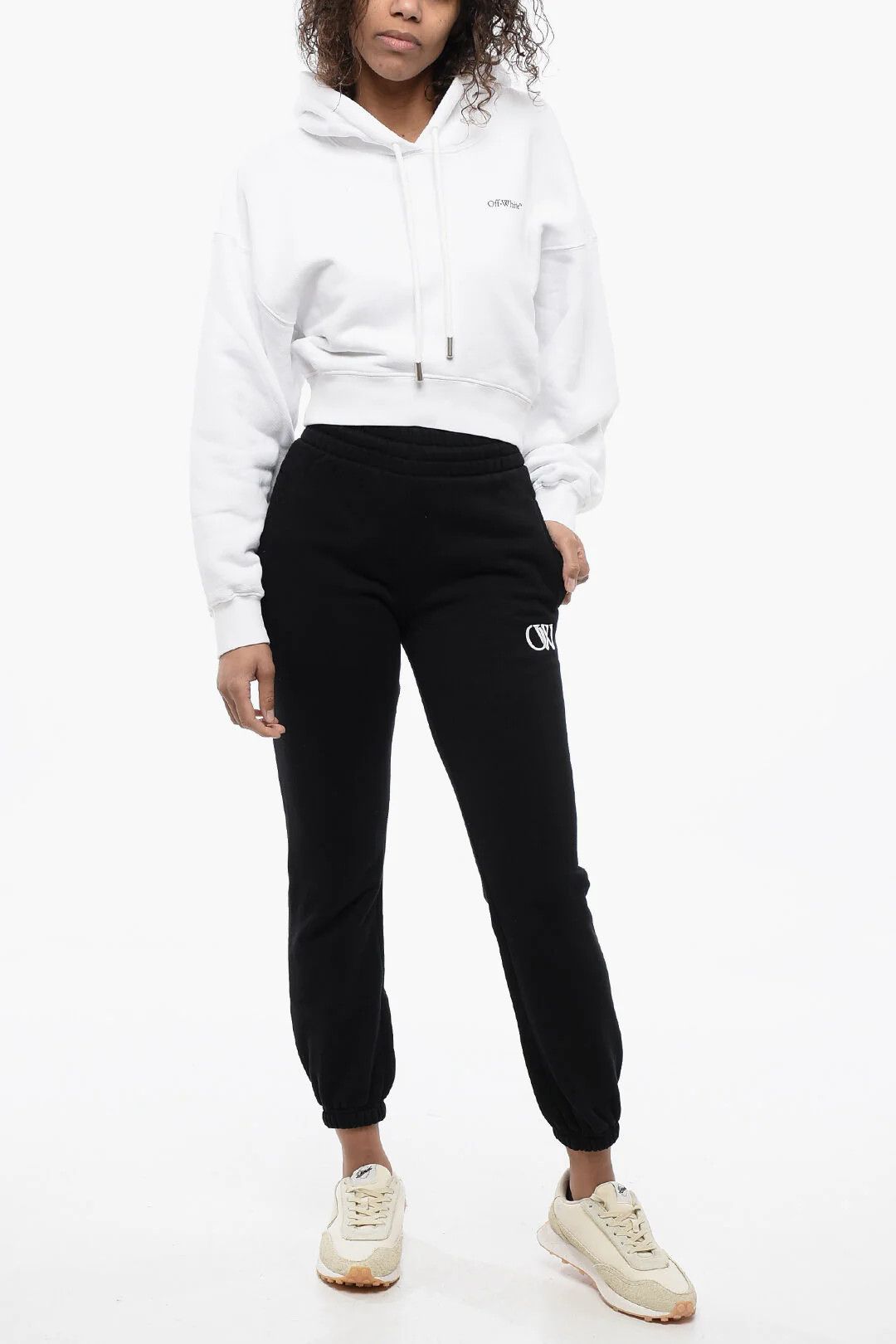 Off-White og1mm0426 Printed Cropped Hoodie in White Size XS / US 0-2 / IT 36-38 - 4 Thumbnail