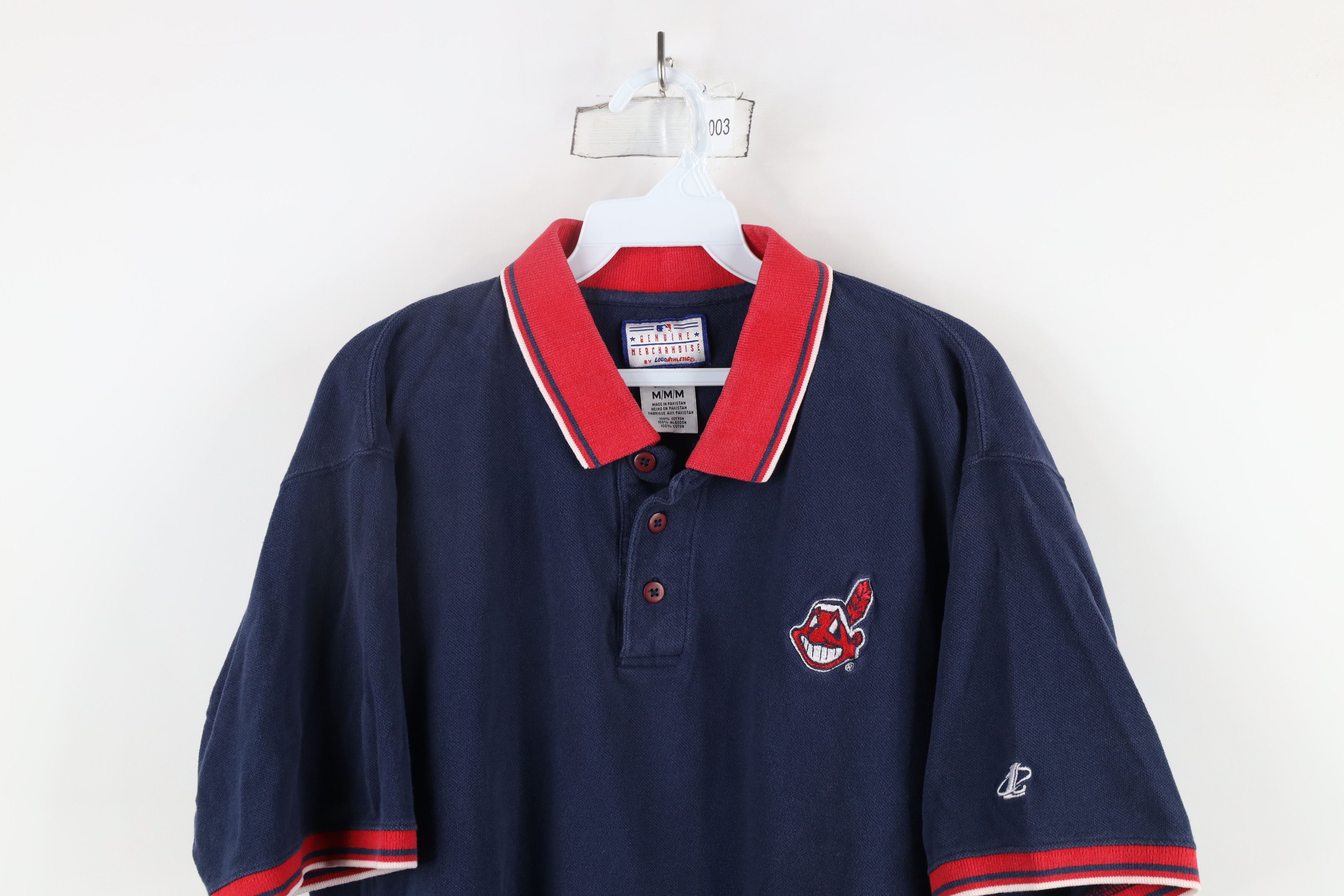 Vintage Vintage 90s Chief Wahoo Cleveland Indians Baseball Polo Blue Size US M / EU 48-50 / 2 - 2 Thumbnail