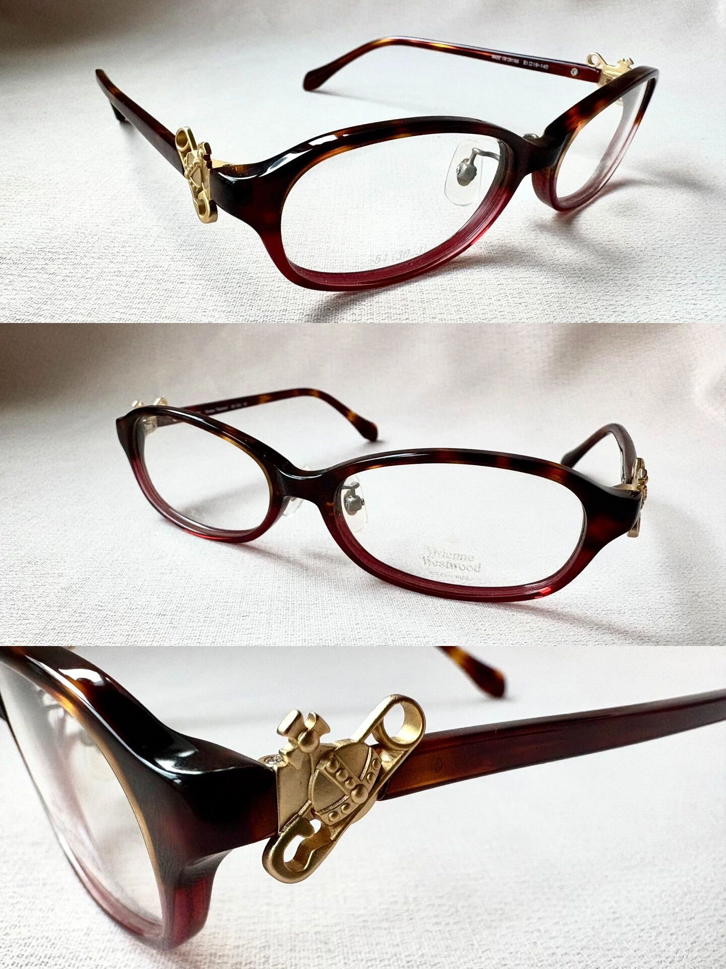 vivienne westwood tortoiseshell glasses with pin