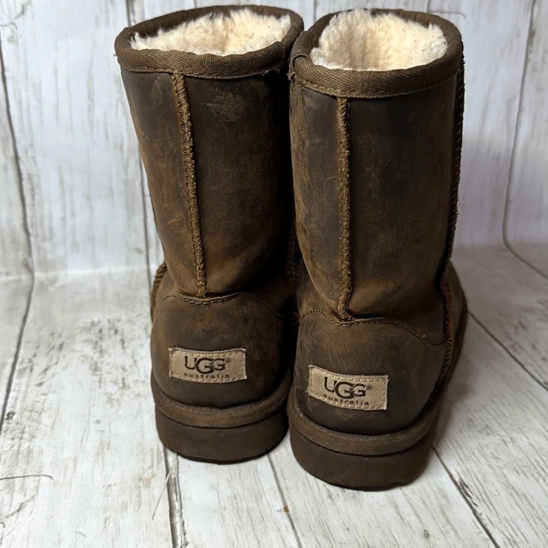 Ugg Ugg Short Dark Brown Leather Water Resistant Winter Boots size 5 Size 27" / US 4 / IT 40 - 7 Thumbnail