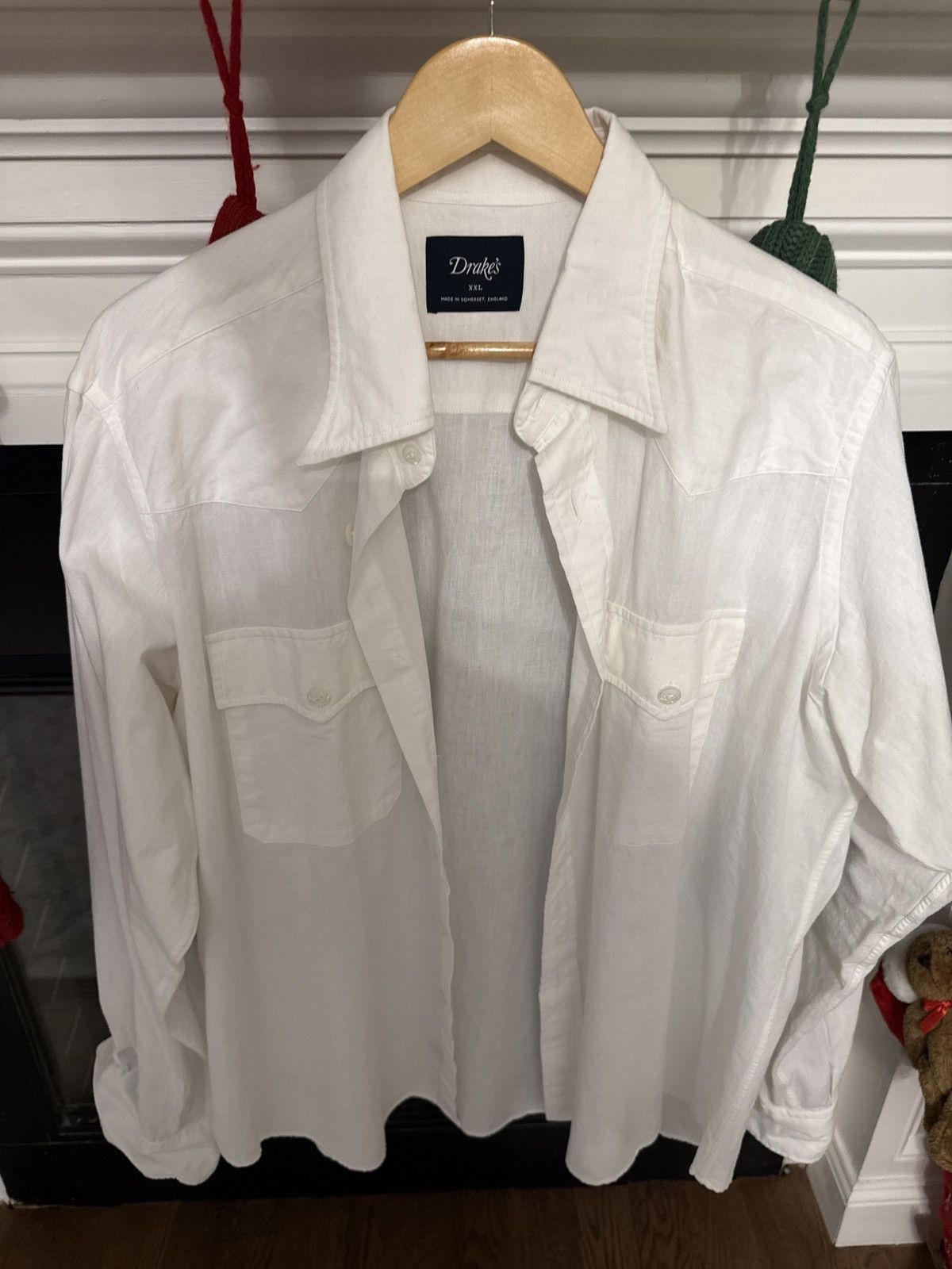 Drake's Drakes white western double pocket shirt XXL Size US XXL / EU 58 / 5 - 1 Thumbnail