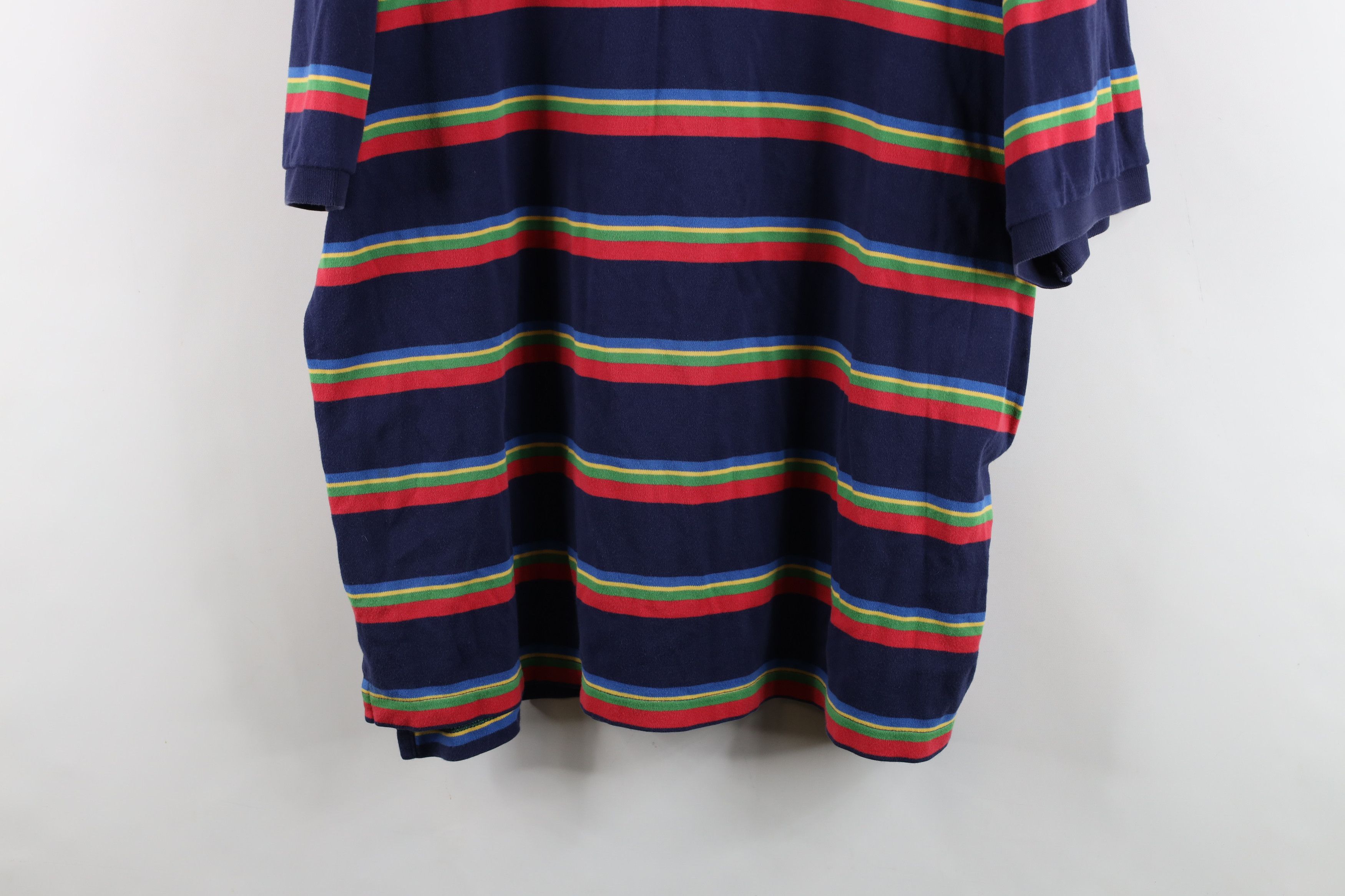 Vintage Vintage 90s Streetwear Rainbow Striped Collared Golf Polo Size US XXL / EU 58 / 5 - 3 Thumbnail