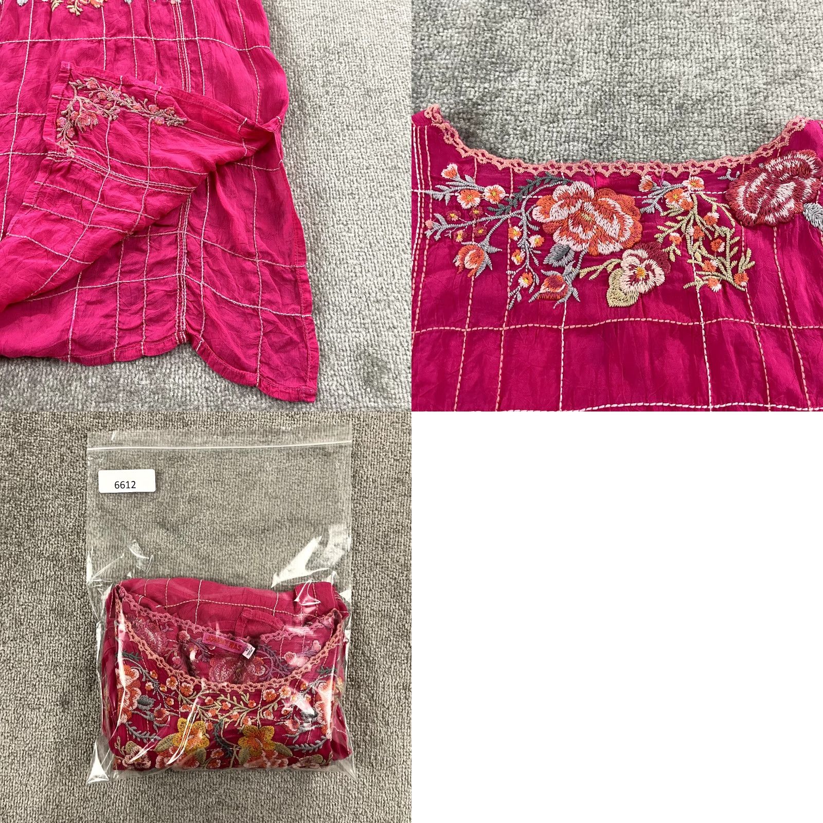 Johnny Was Johnny Was Blouse Womens XS Beth Tunic Pink Floral Embroidered Rayon Cupra Size XS / US 0-2 / IT 36-38 - 9 Thumbnail