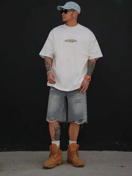 Other RIPPED washed denim jeans shorts jorts Size US 33 - 6 Thumbnail