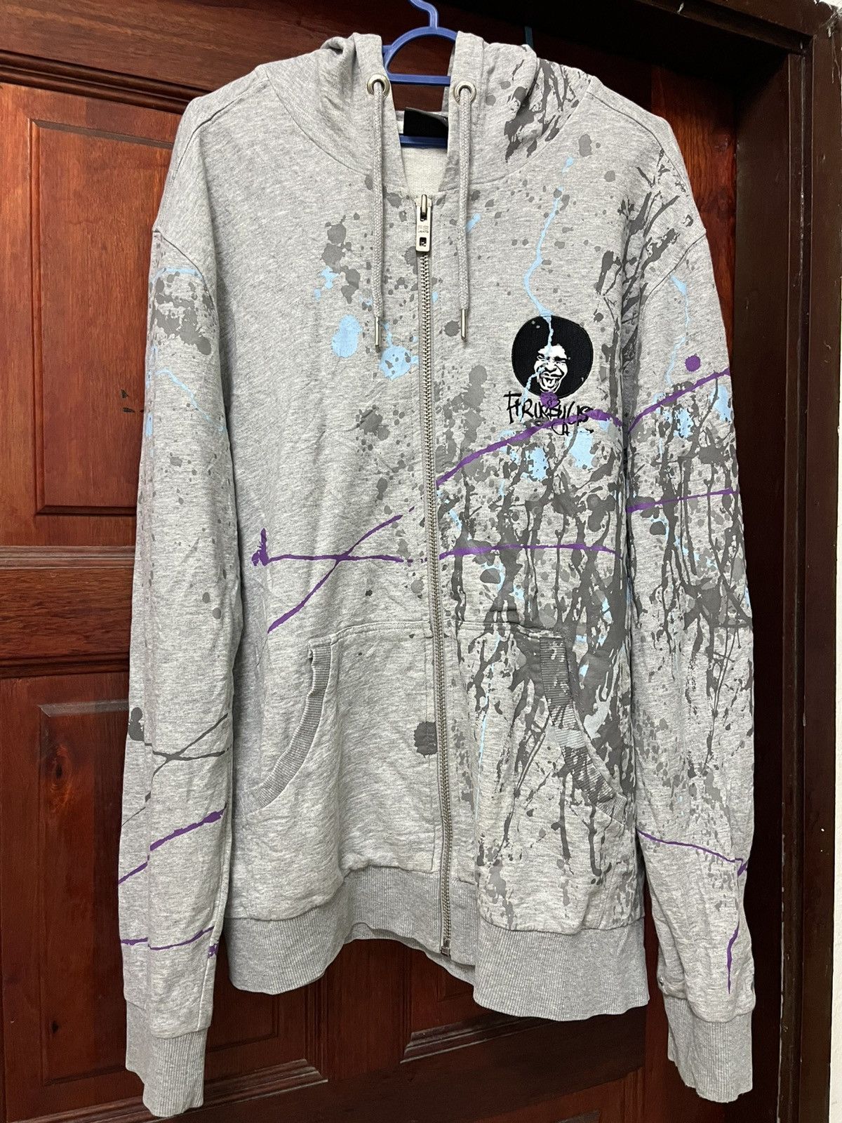 Fubu FUBU Collection Zip Hoodie Grey Paint Splatter Rare Design Size US L / EU 52-54 / 3 - 1 Thumbnail