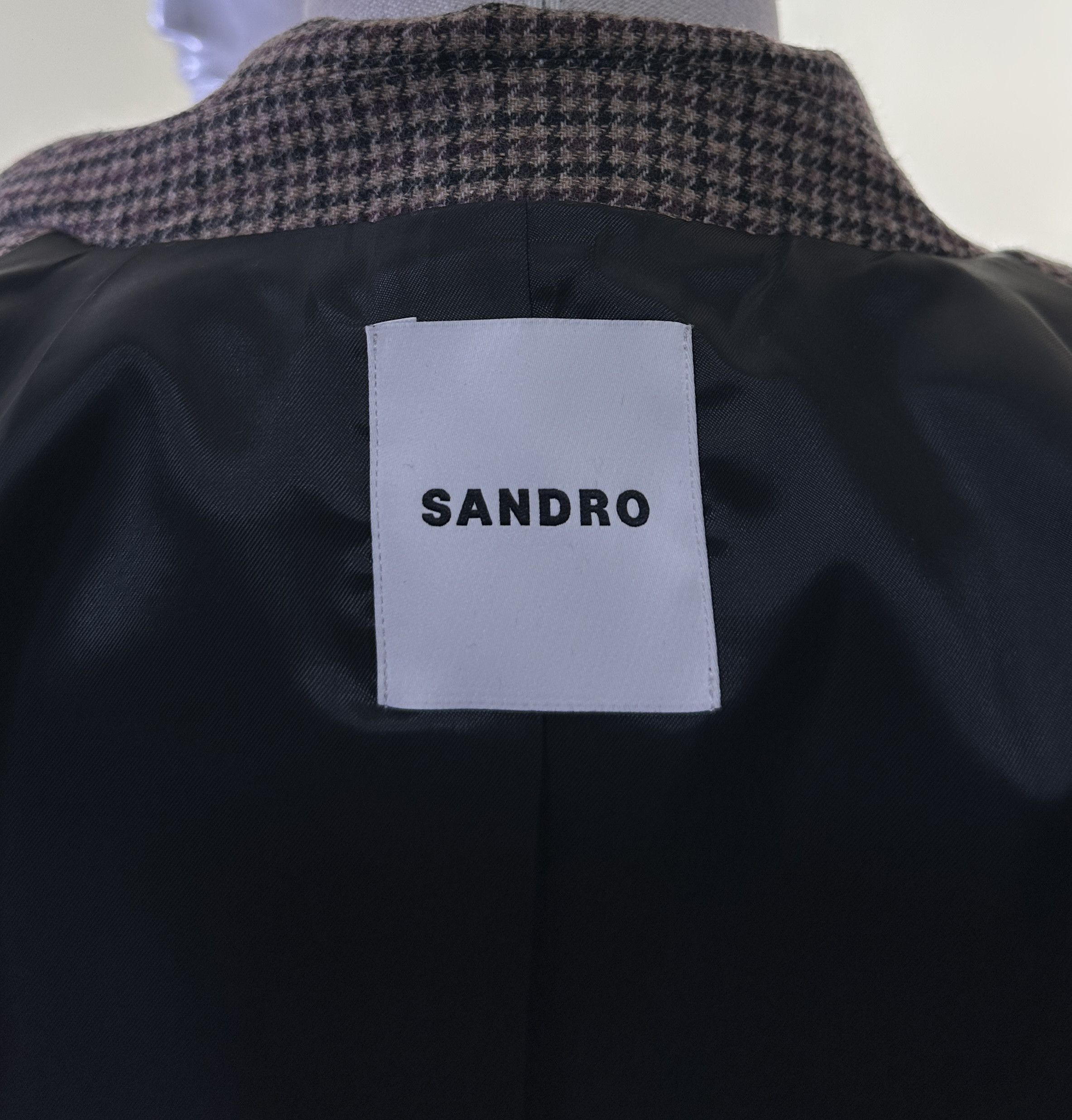 Sandro Manteau check wool blend coat Size S / US 4 / IT 40 - 8 Thumbnail
