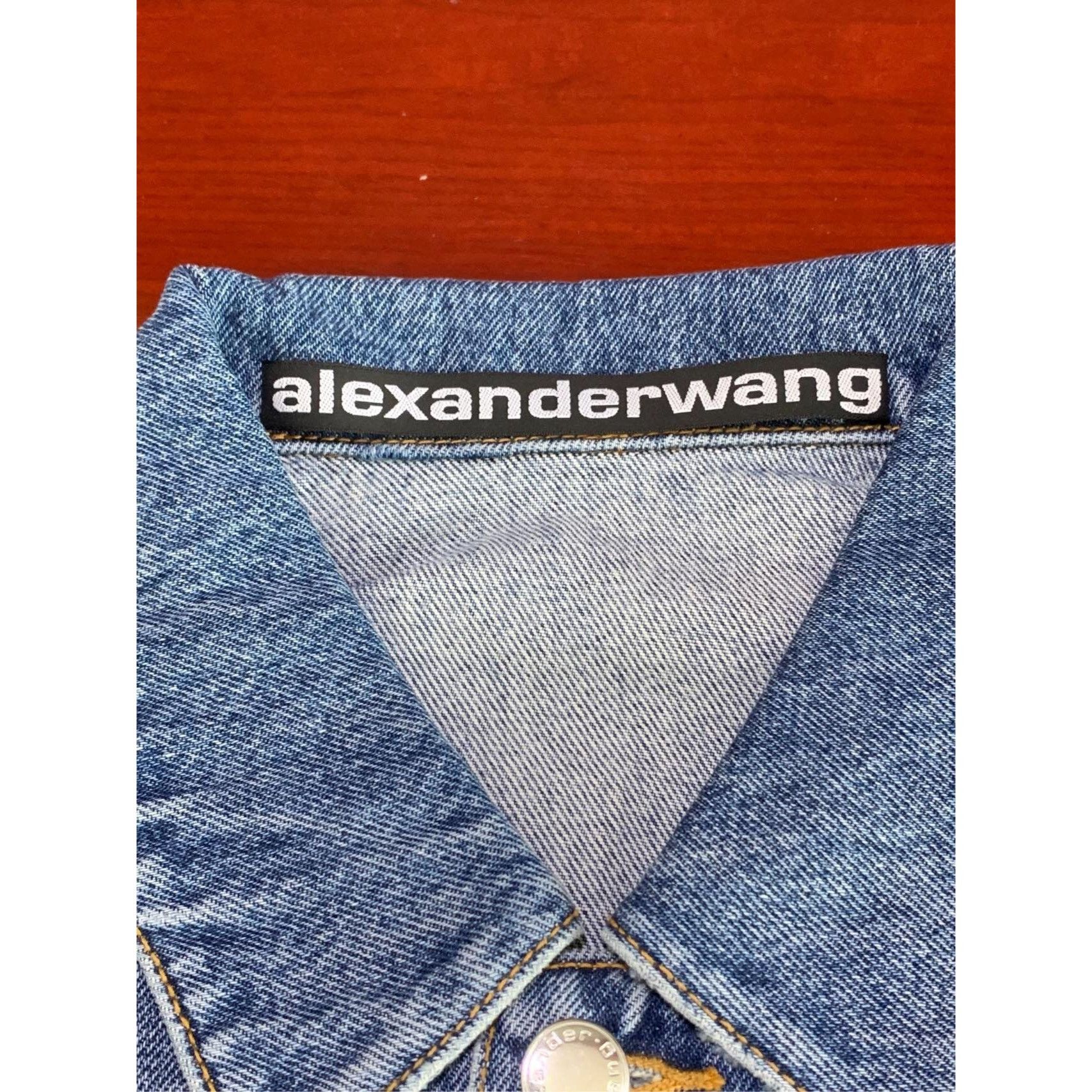 Alexander Wang Alexander Wang Womens Blue Denim Cropped Vest Jacket S Size S / US 4 / IT 40 - 6 Thumbnail