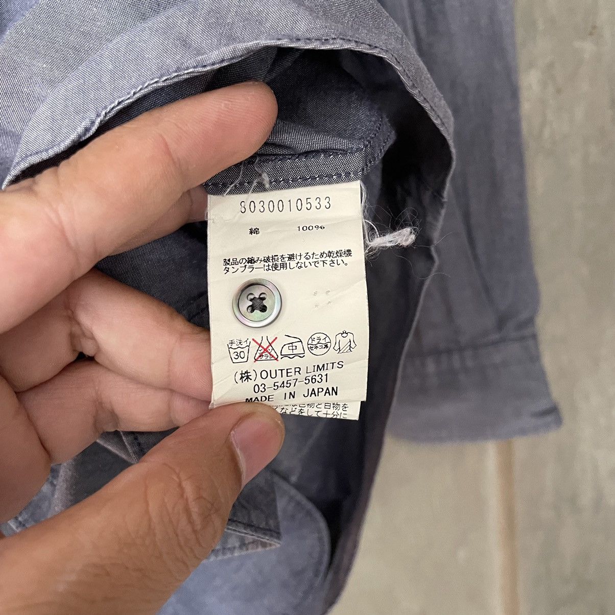 Nigel Cabourn Nigel Cabourn British Officers Band Collar Shirt Navy Size US S / EU 44-46 / 1 - 11 Thumbnail