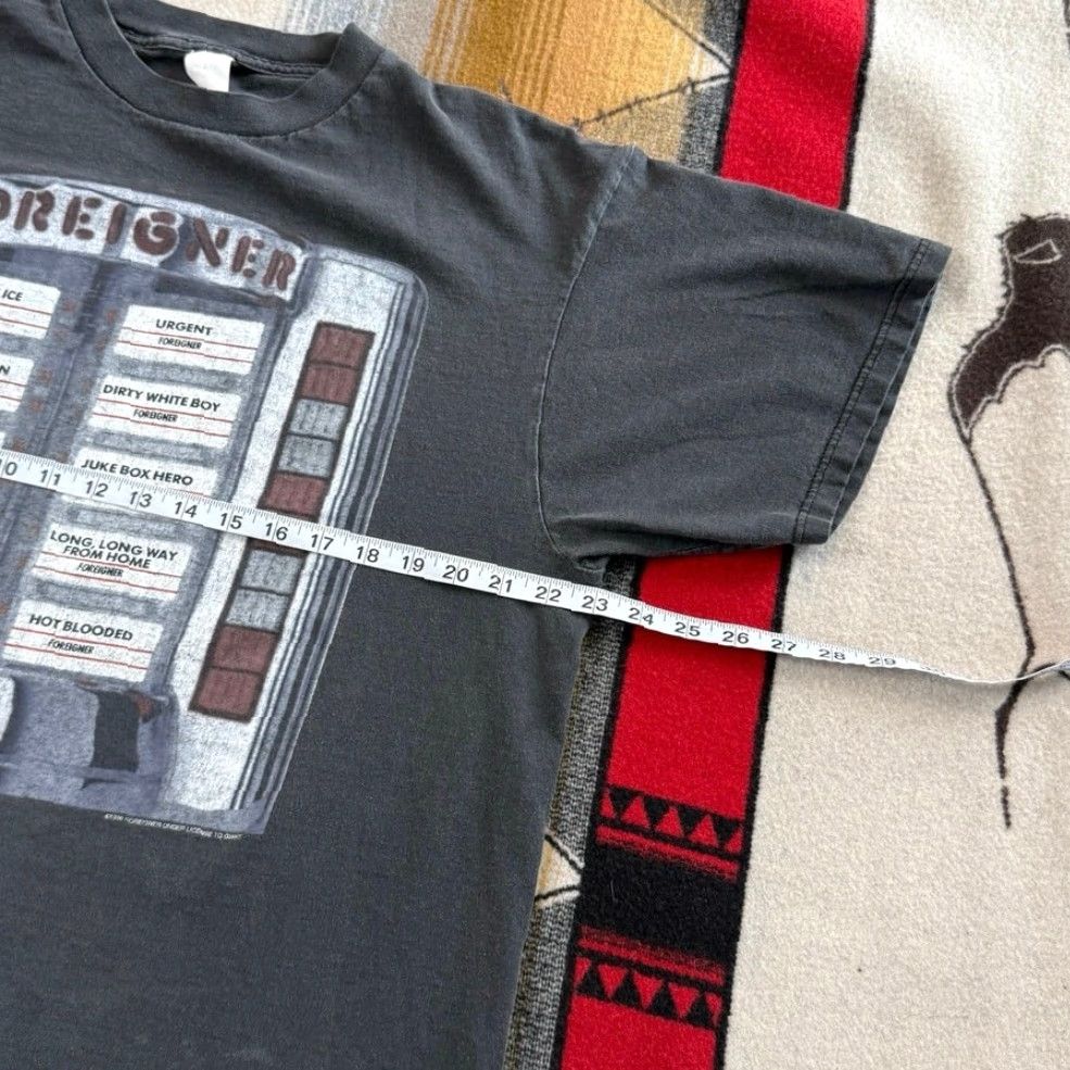 Doublet VINTAGE Foreigner 90s Rock Band Concert Tour T-Shirt XL Mens Short Sleeve Black Double Sided Fade Size US XL / EU 56 / 4 - 7 Thumbnail
