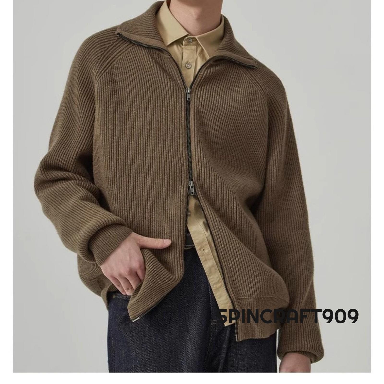 Vintage Brown Button Cardigan Sweater Size US L / EU 52-54 / 3 - 2 Thumbnail