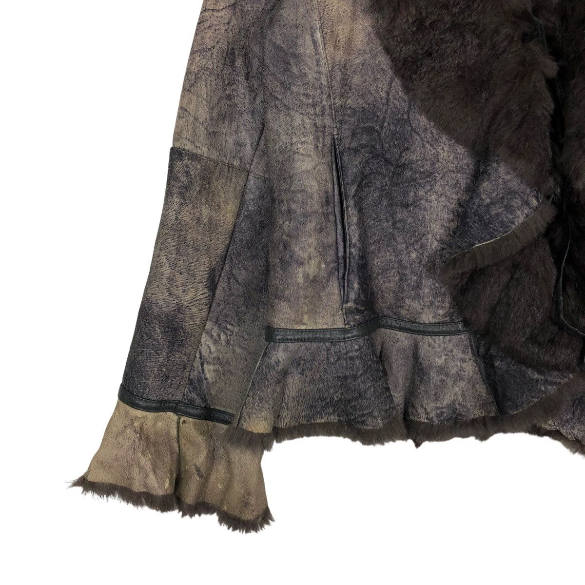 Japanese Brand 🔥VINTAGE LEATHER JACKET PATCHWORK CONCERTINA MINK FUR Size M / US 6-8 / IT 42-44 - 4 Thumbnail