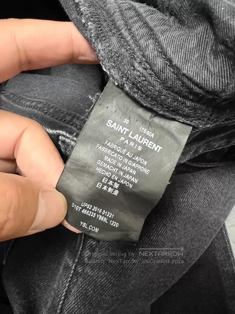 Saint Laurent Paris Saint Laurent Paris Embroidered Signature Black Basic Deni Size US 30 / EU 46 - 4 Thumbnail