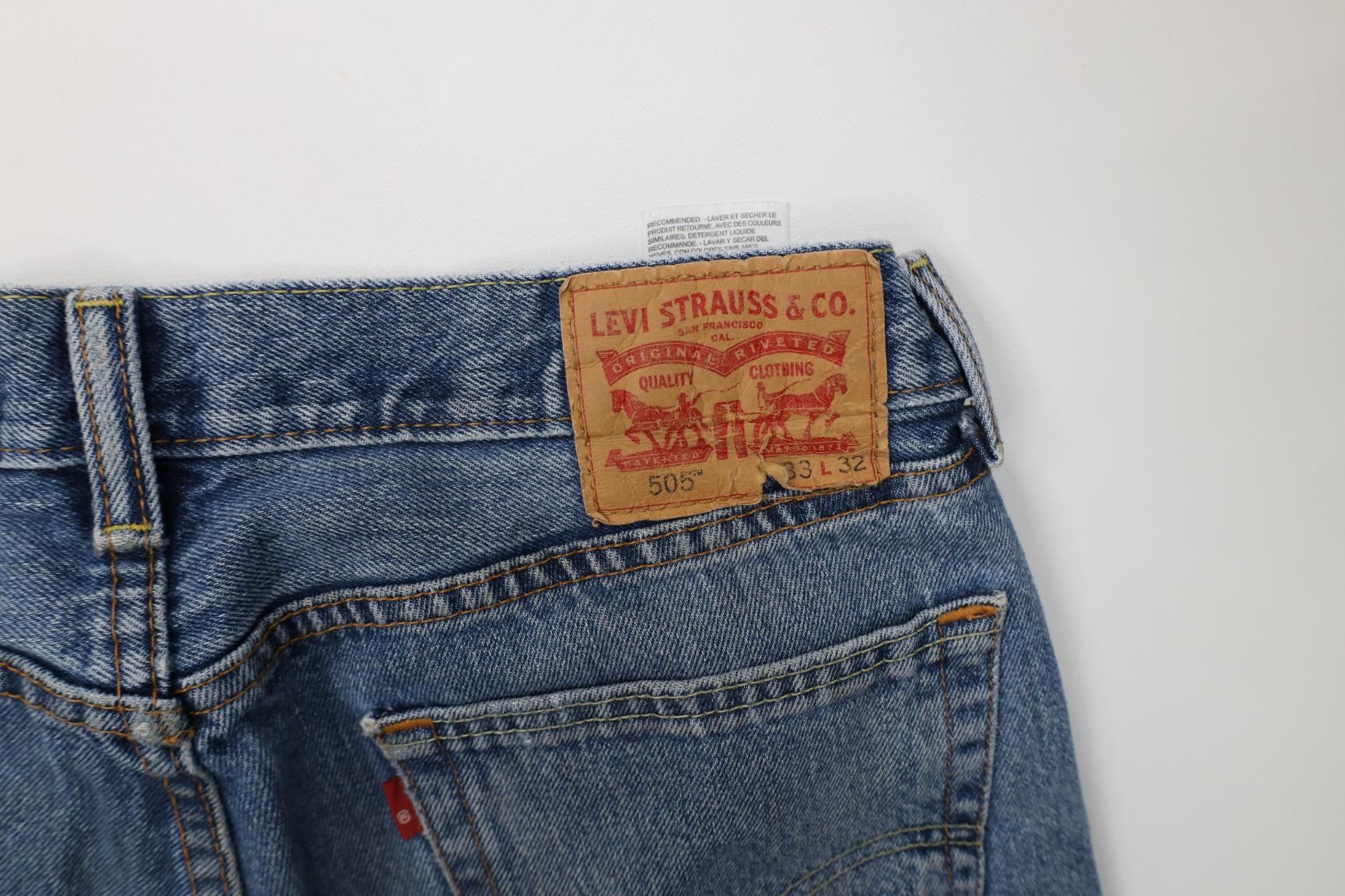 Levi's Vintage Y2K Levis 505 Regular Straight Leg Denim Jeans Blue Size US 33 - 17 Thumbnail