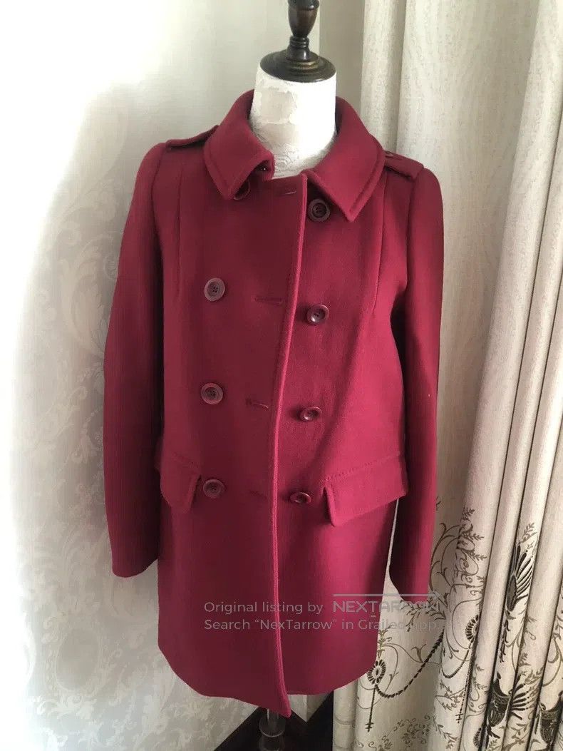 Max Mara Max Mara Red Wool Coat Size XXS / US 00 / IT 34 - 1 Thumbnail