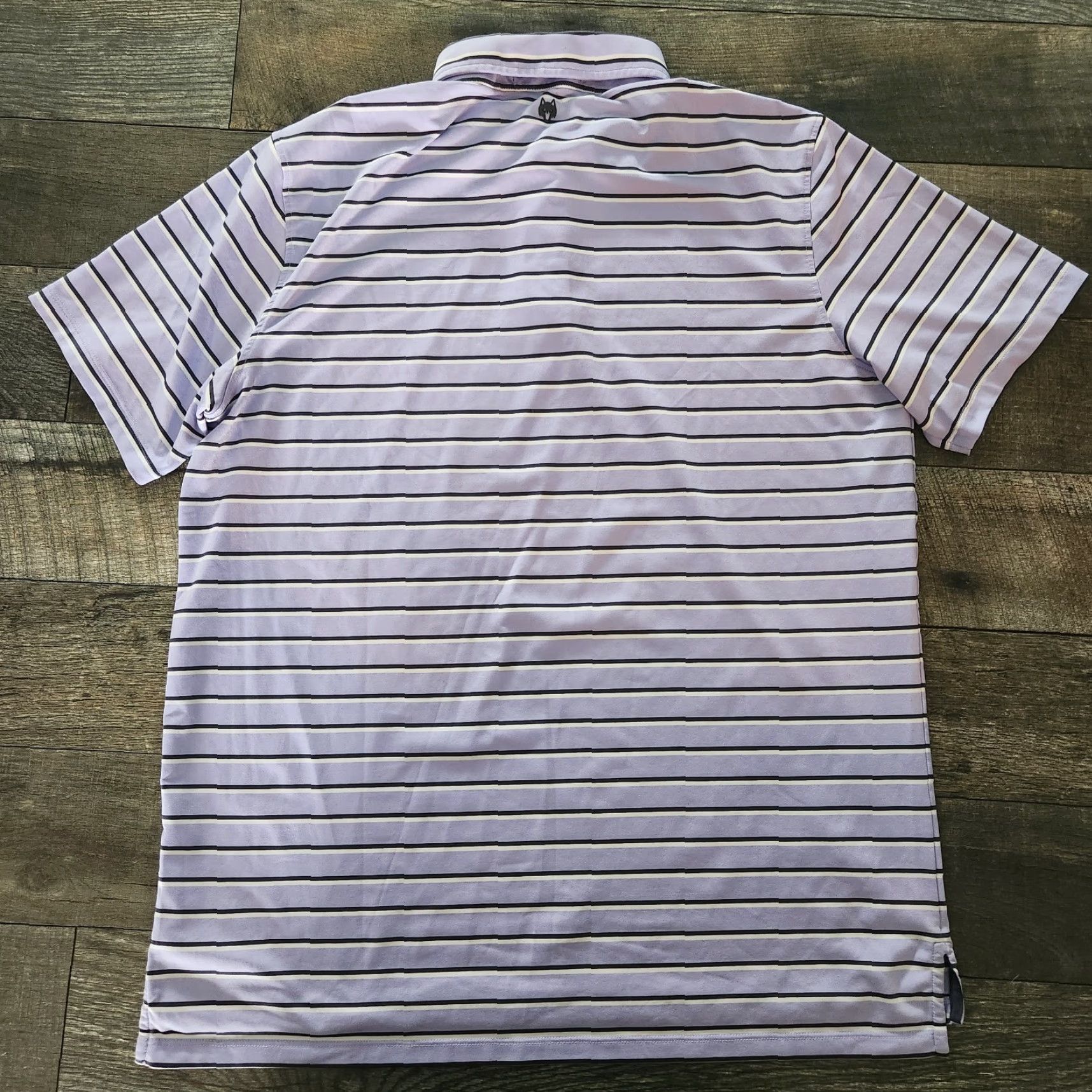 Vintage Greyson Golf Polo Shirt Mens Large Lavender Blue Striped Performance Shirt L Mens Lavender Blue Striped Golf Polo Greyson Size US L / EU 52-54 / 3 - 6 Thumbnail