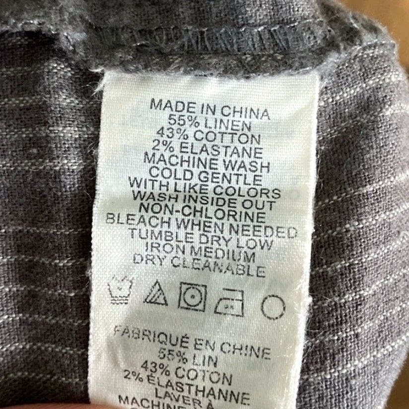 Prana PrAna Womens Pants Gray Pinstripe Drawstring Joggers Crop Linen Blend Stretch 0 Size 25" / US 0 / IT 36 - 5 Thumbnail