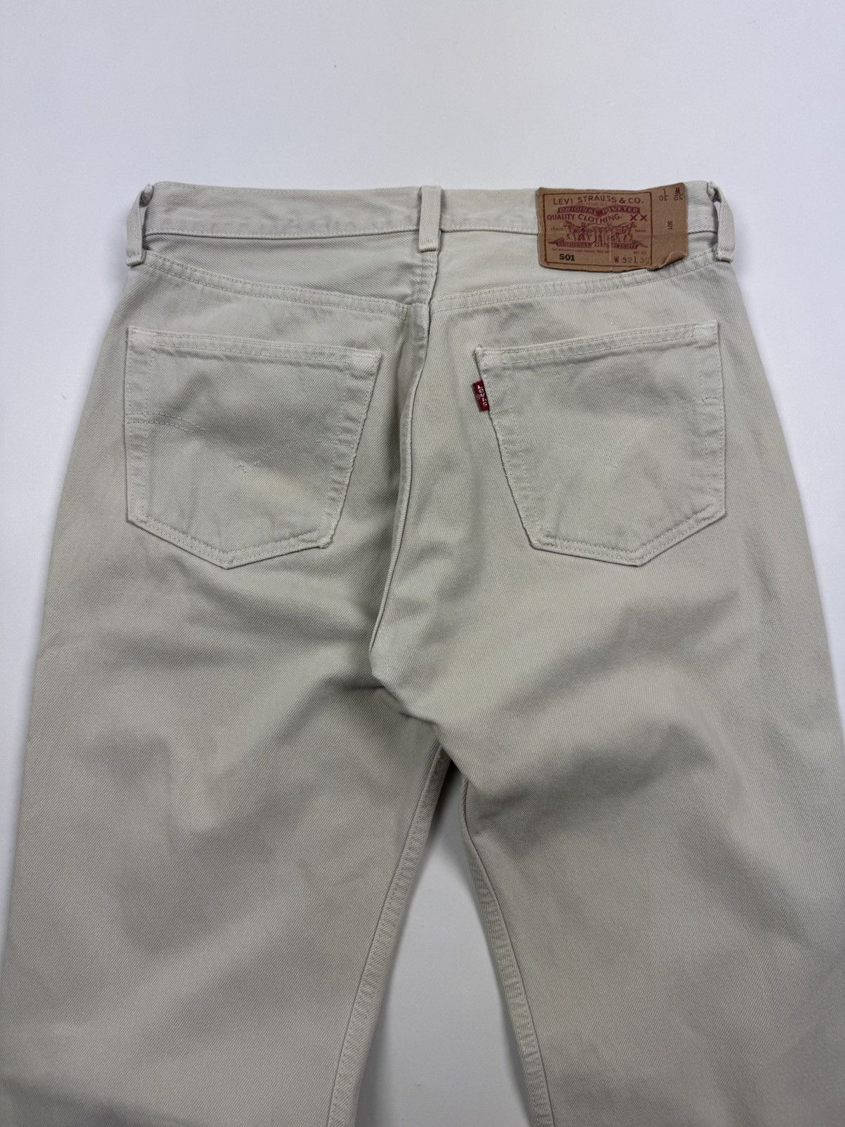 Levi's 1990’s Vintage Faded Levi’s 501 Light Beige Jeans Pants Size US 32 / EU 48 - 15 Thumbnail