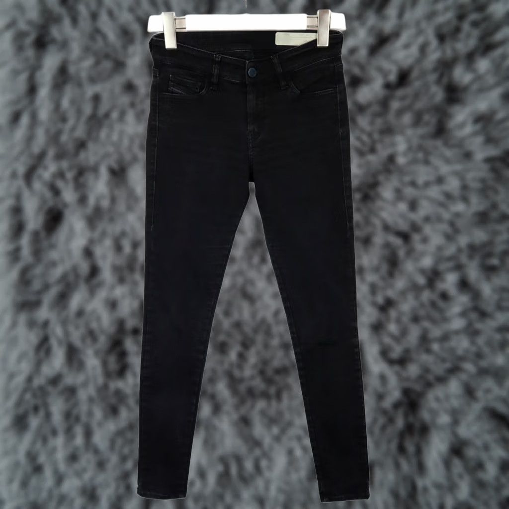 Diesel DIESEL Slandy Super Slim-Skinny 0860S Stretch Jeans Women's W27/L34 Ankle Regular Waist Black Denim Jeans Women Slim-Skinny 27W34L Size 27" / US 4 / IT 40 - 1 Thumbnail