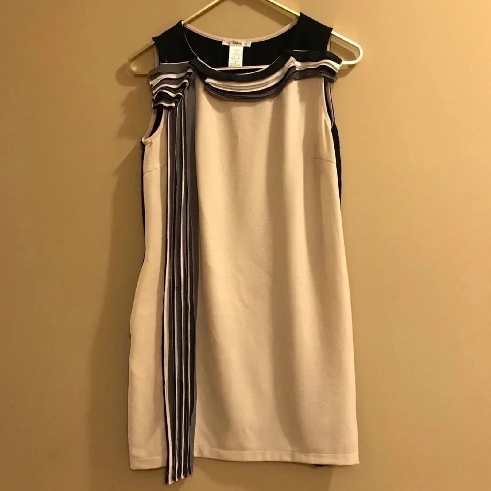 Other Esley Cream and Black Colorblock Shift Dress Small Size S / US 4 / IT 40 - 1 Thumbnail