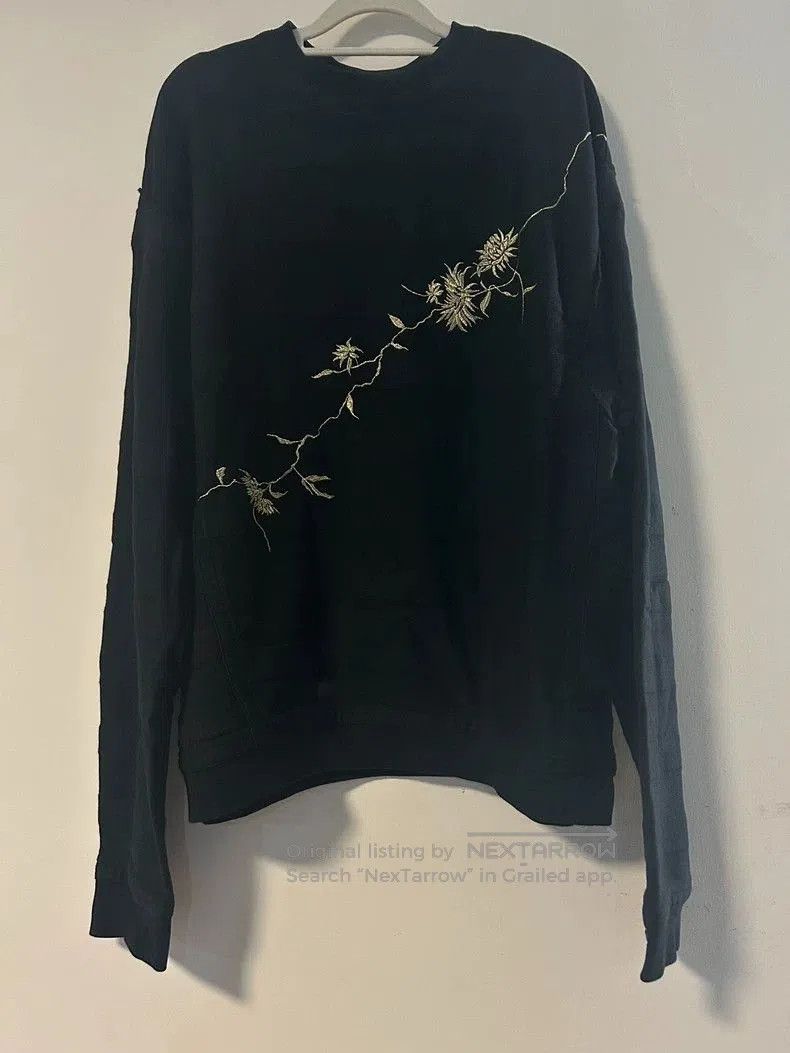 Haider Ackermann Haider Ackermann Black Floral Embroidered Sweatshirt. Size US XS / EU 42 / 0 - 1 Thumbnail