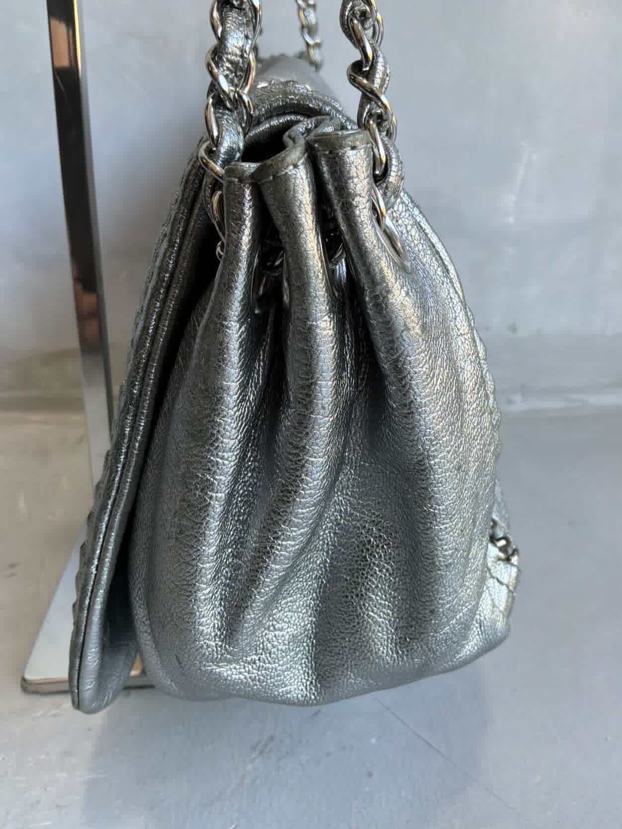 Chanel 2006 Chanel - Metallic Silver - Accordion Flap Chain Bag Size ONE SIZE - 14 Thumbnail