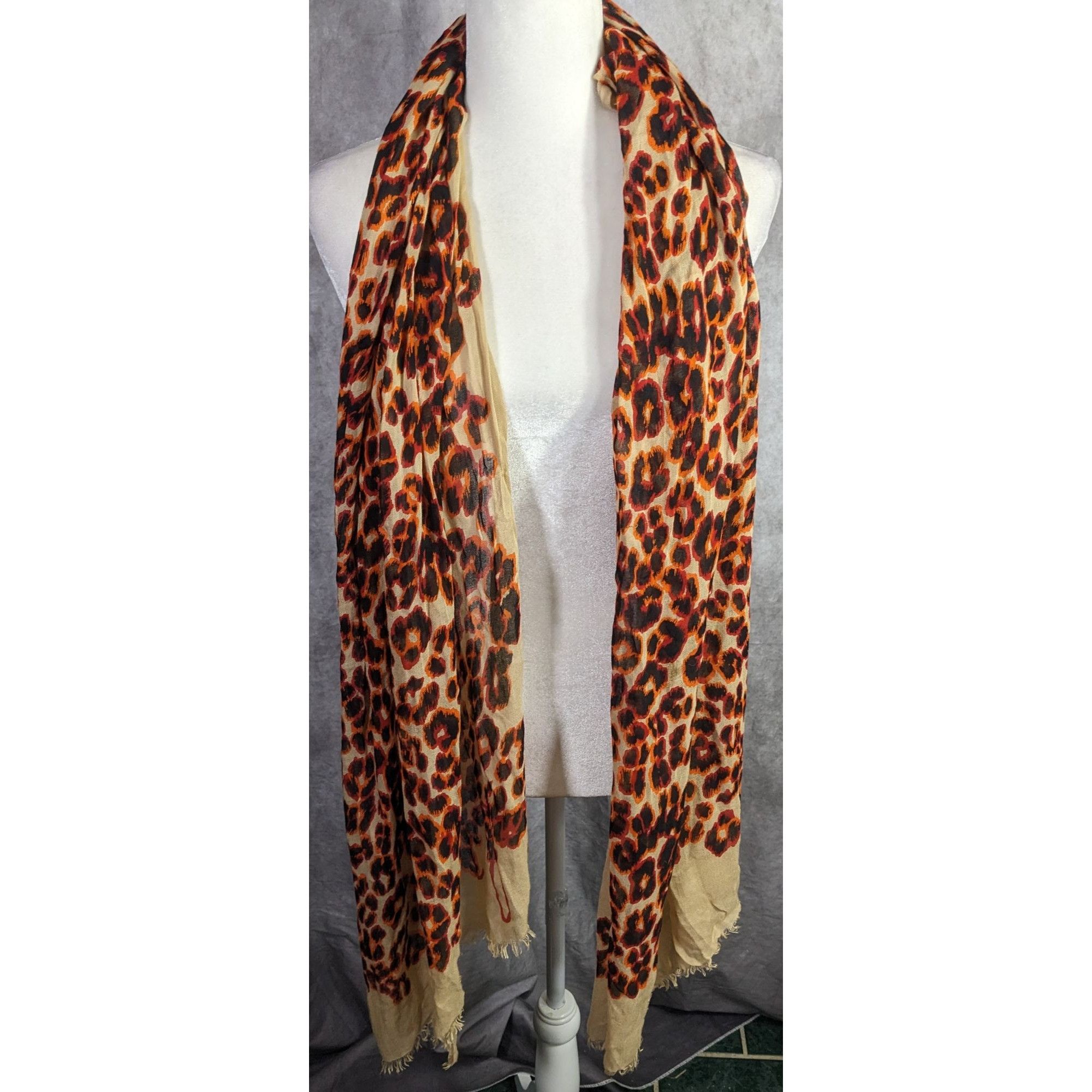 Juicy Couture Juicy Couture Leopard Print Lightweight Scarf 33x79 Inches B Size ONE SIZE - 7 Thumbnail