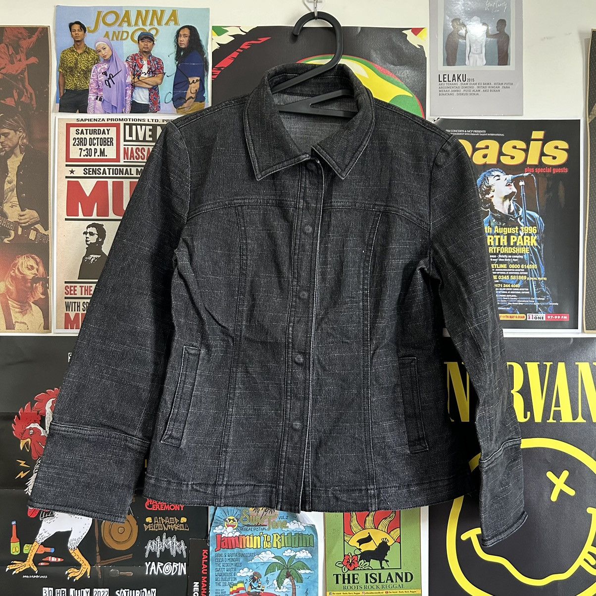 image of Ne-Ce-Sa Japanese Black Denim Jacket, Women's (Size Medium)