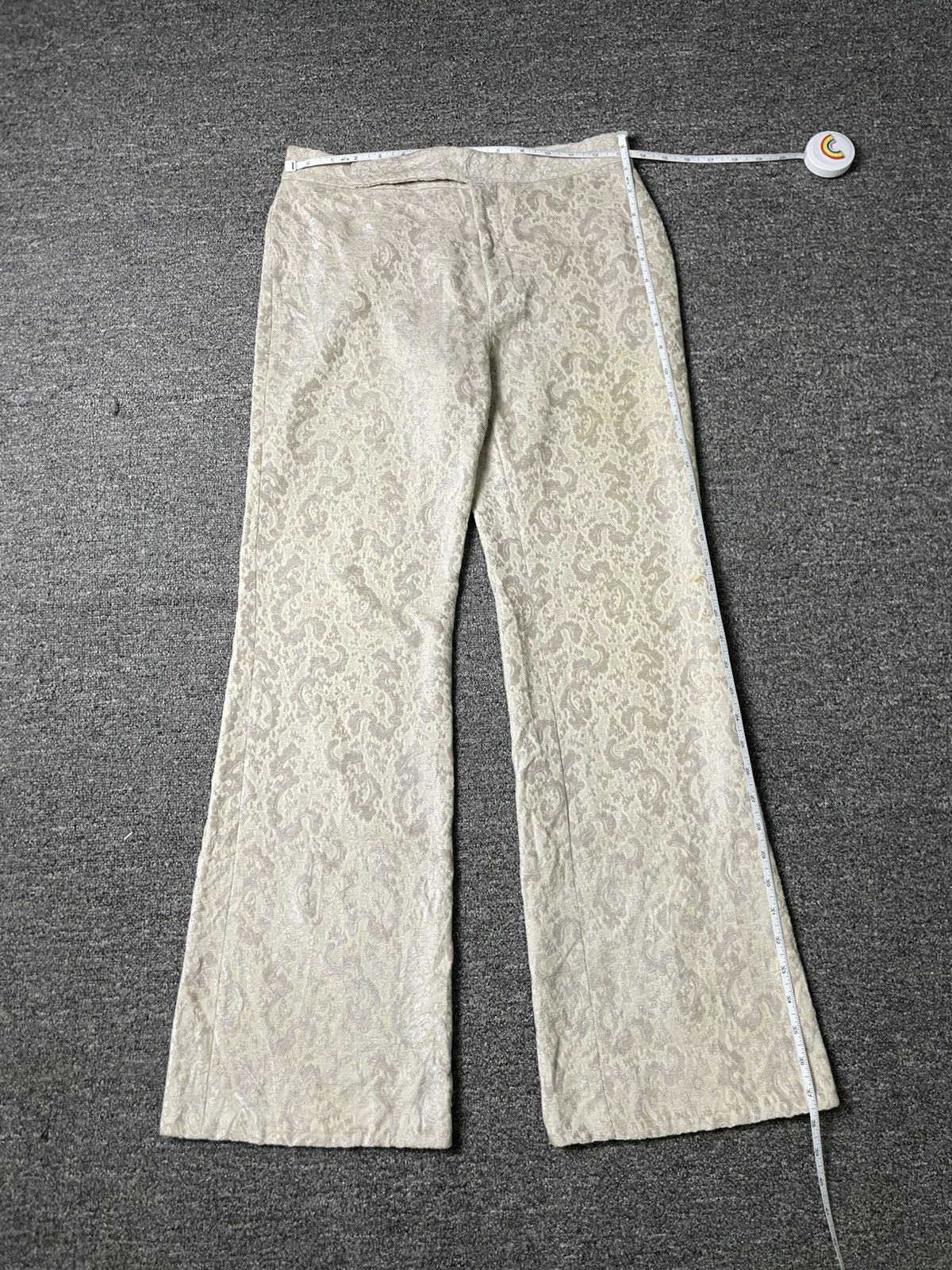 Designer × Gucci Vintage GUCCI Embossed Wide Leg Pants (61) Size 27" / US 4 / IT 40 - 9 Thumbnail