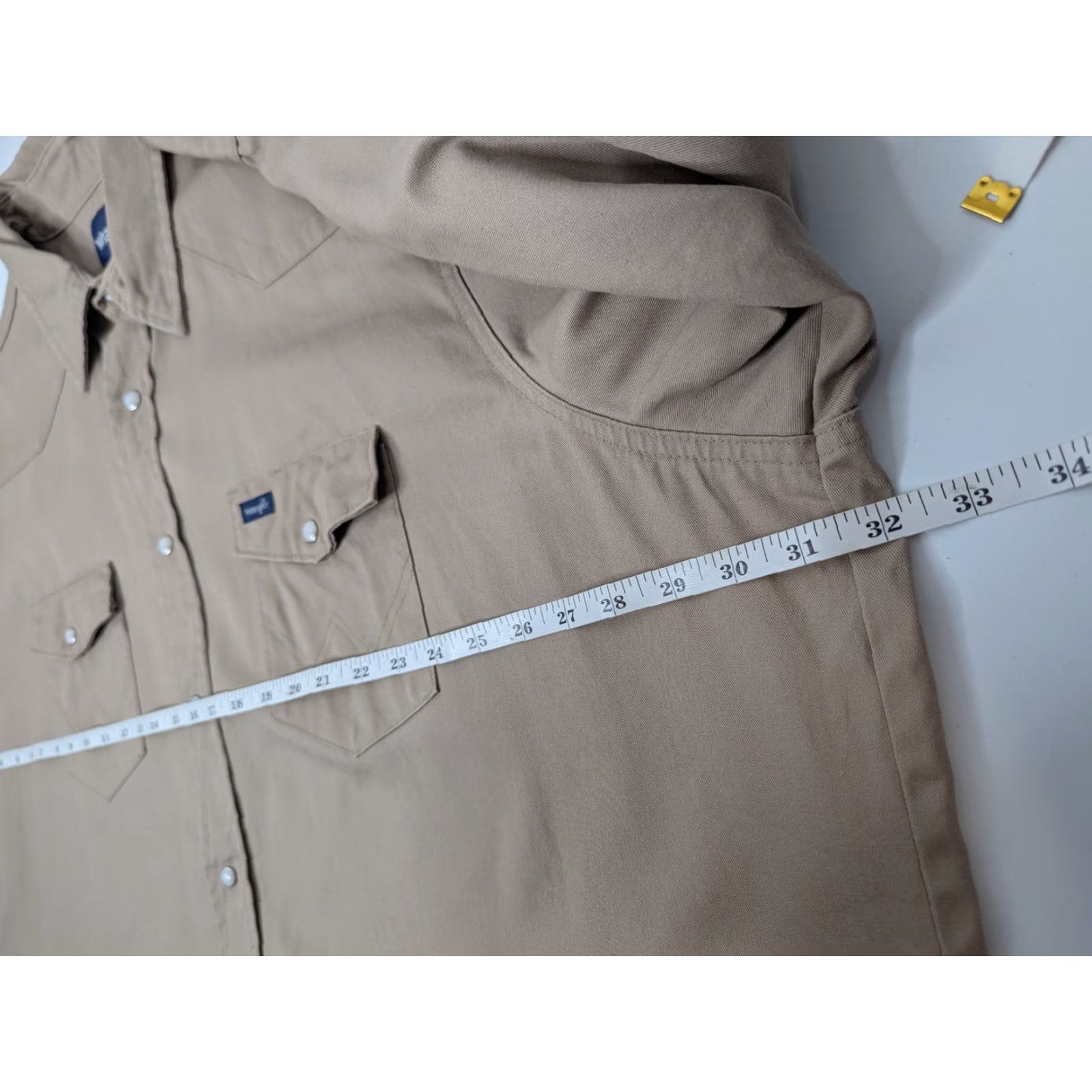 Wrangler VINTAGE Wrangler Mens Big 3X Khaki Cowboy Cut Western Firm Finish Work Shirt MS70319 Size US XXL / EU 58 / 5 - 6 Thumbnail