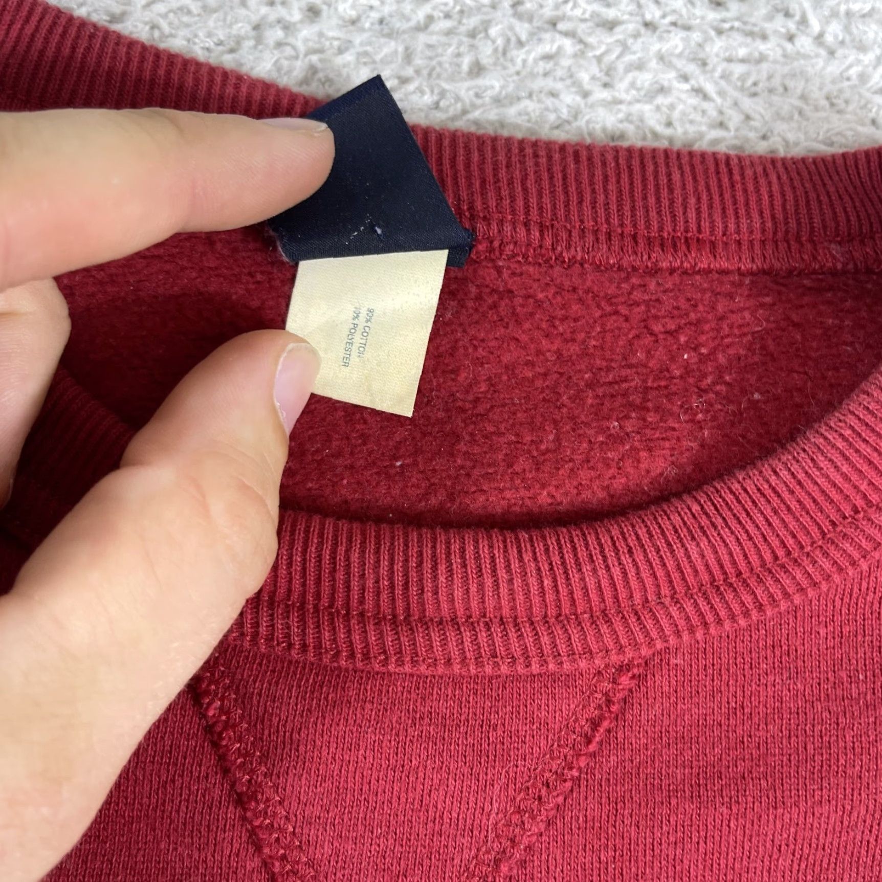 Gap VINTAGE GAP Crewneck Sweatshirt Mens M Red Heavyweight 90s YZY Y2K Single V Crewneck Pullover Sweatshirt Mens Size US M / EU 48-50 / 2 - 5 Thumbnail