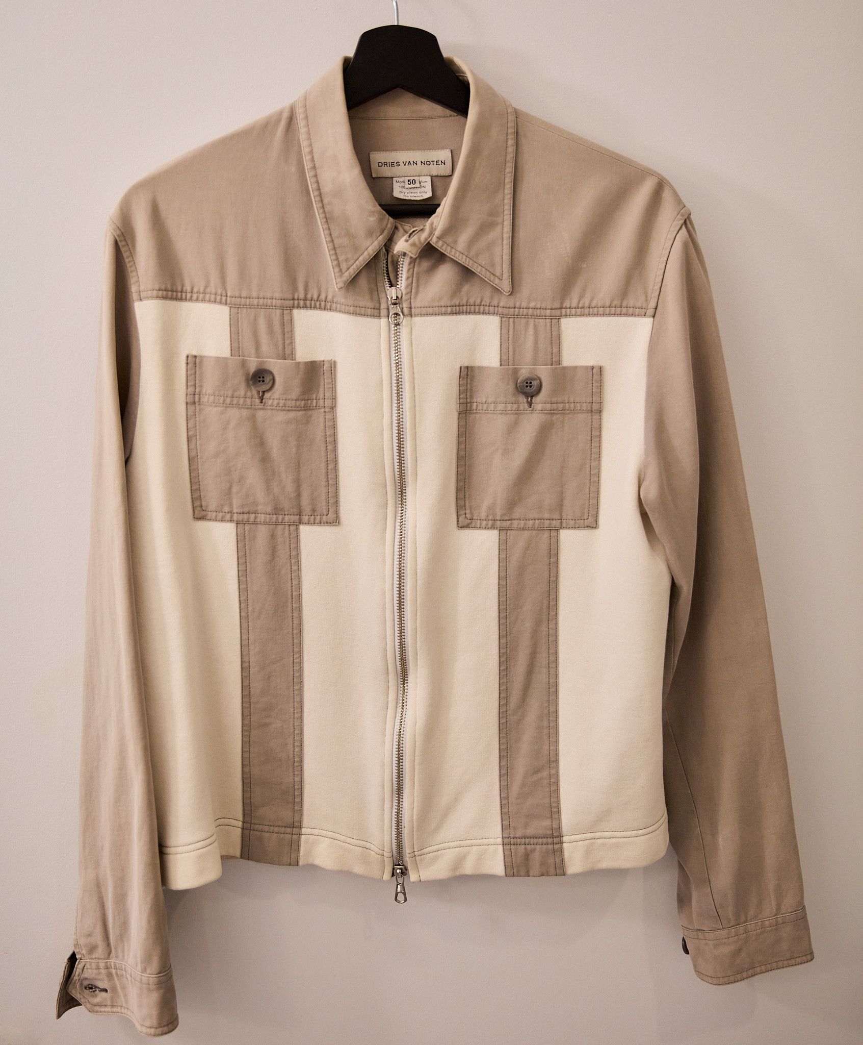 Dries Van Noten Dries Van Noten Contrast Panel Cotton Jacket – Early 2000s Size US M / EU 48-50 / 2 - 1 Thumbnail