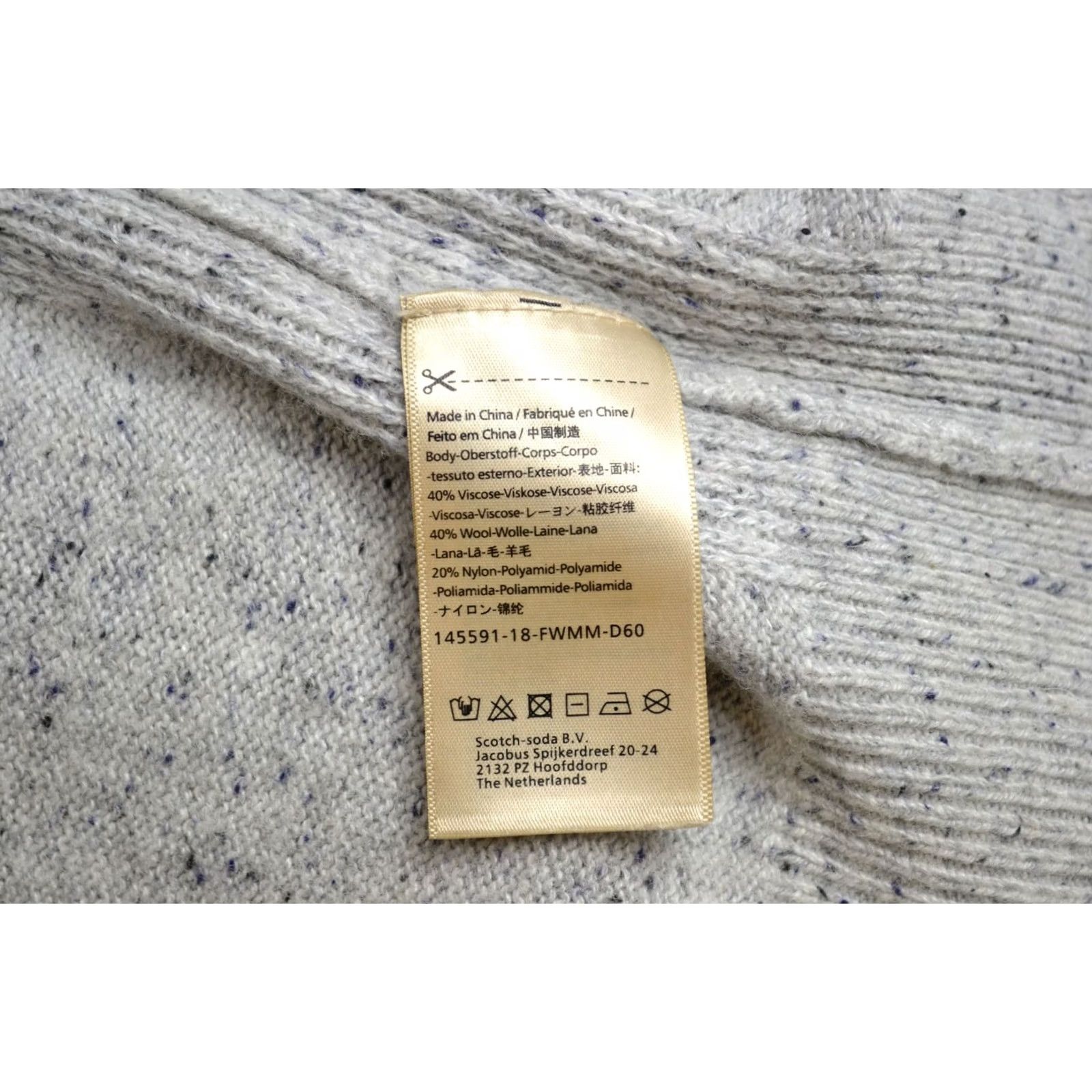 Scotch & Soda SCOTCH & SODA Jumper Men M Grey Wool Blend Pattern Stretch Knit Pullover Long Sleeve Size US M / EU 48-50 / 2 - 7 Thumbnail