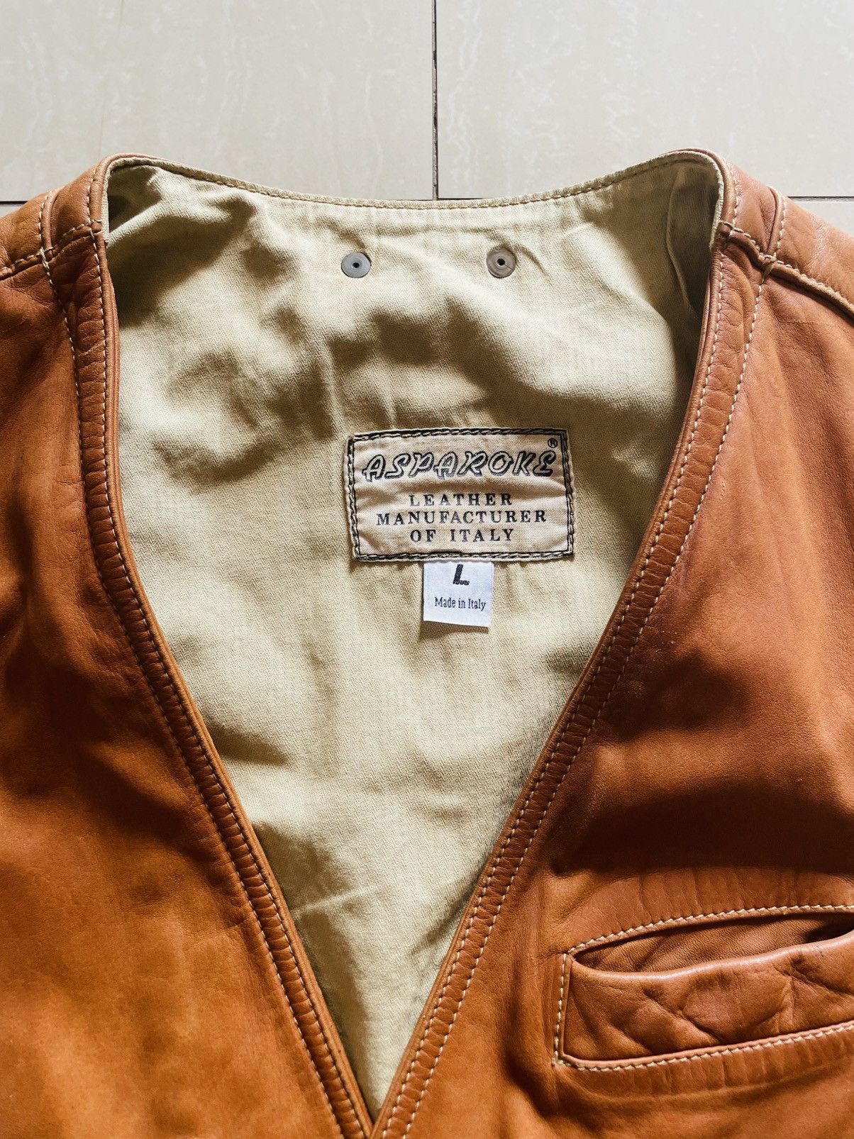 Vintage Asparoke vintage leather vest Size US L / EU 52-54 / 3 - 2 Thumbnail