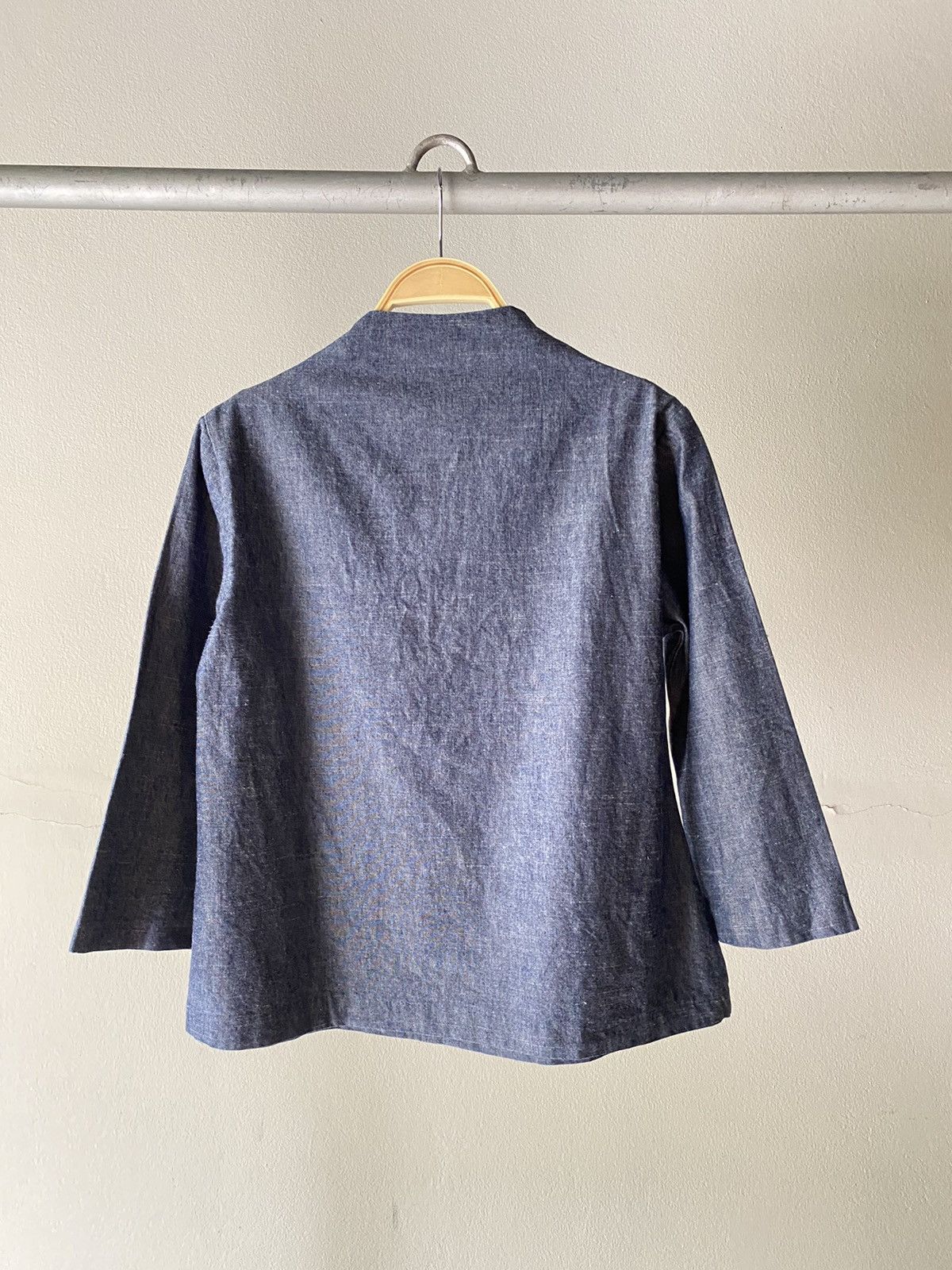 Designer Honore Mandarin Collar Linen Top Size XS / US 0-2 / IT 36-38 - 10 Thumbnail