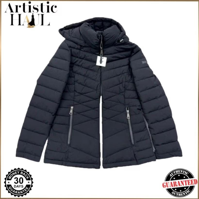 DKNY DKNY Black Hooded Puffer Jacket Women’s S Packable Winter Size S / US 4 / IT 40 - 2 Thumbnail