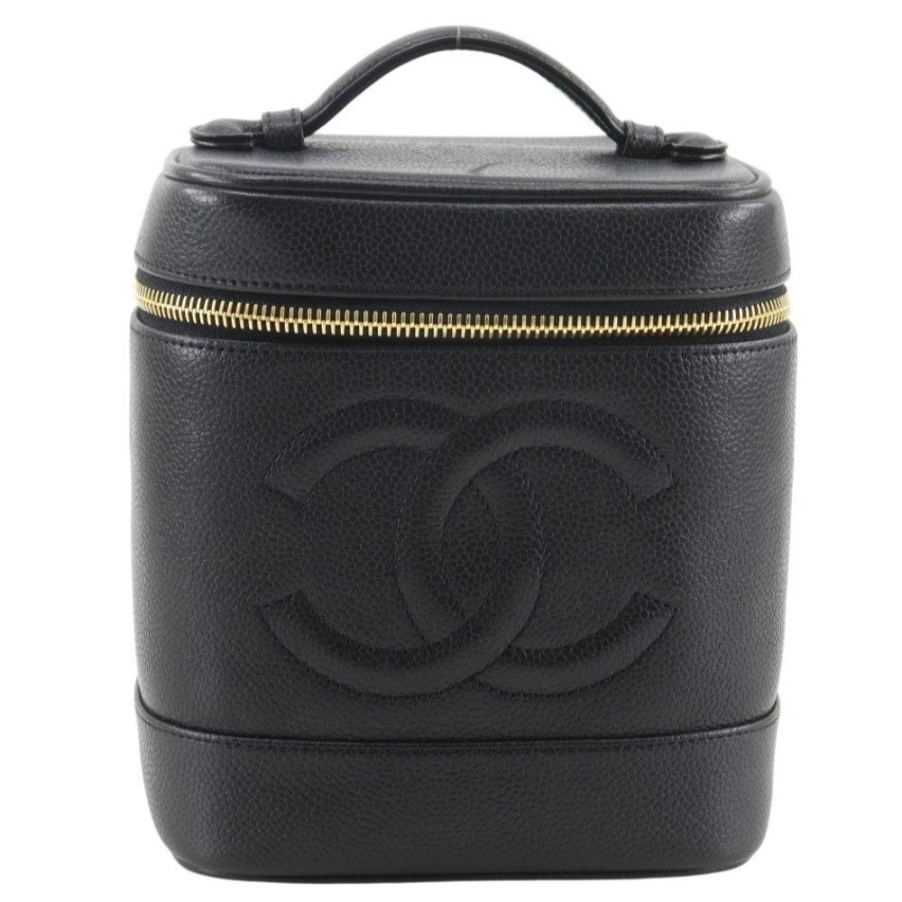 Chanel Chanel Chanel Coco Mark Caviar Skin Vanity Pouch Leather Vanity Bag A01998 DUTY FREE for USA Size ONE SIZE - 1 Thumbnail