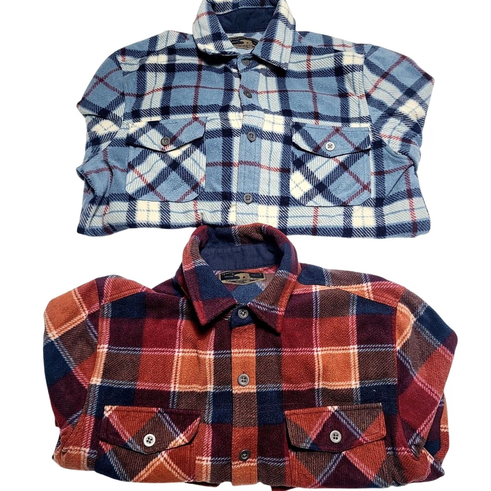 Vintage Freedom Foundry Dry Goods Co. Men's Flannel Fleece Shirts Lot Of 2 - Red & Blue Size US M / EU 48-50 / 2 - 2 Thumbnail