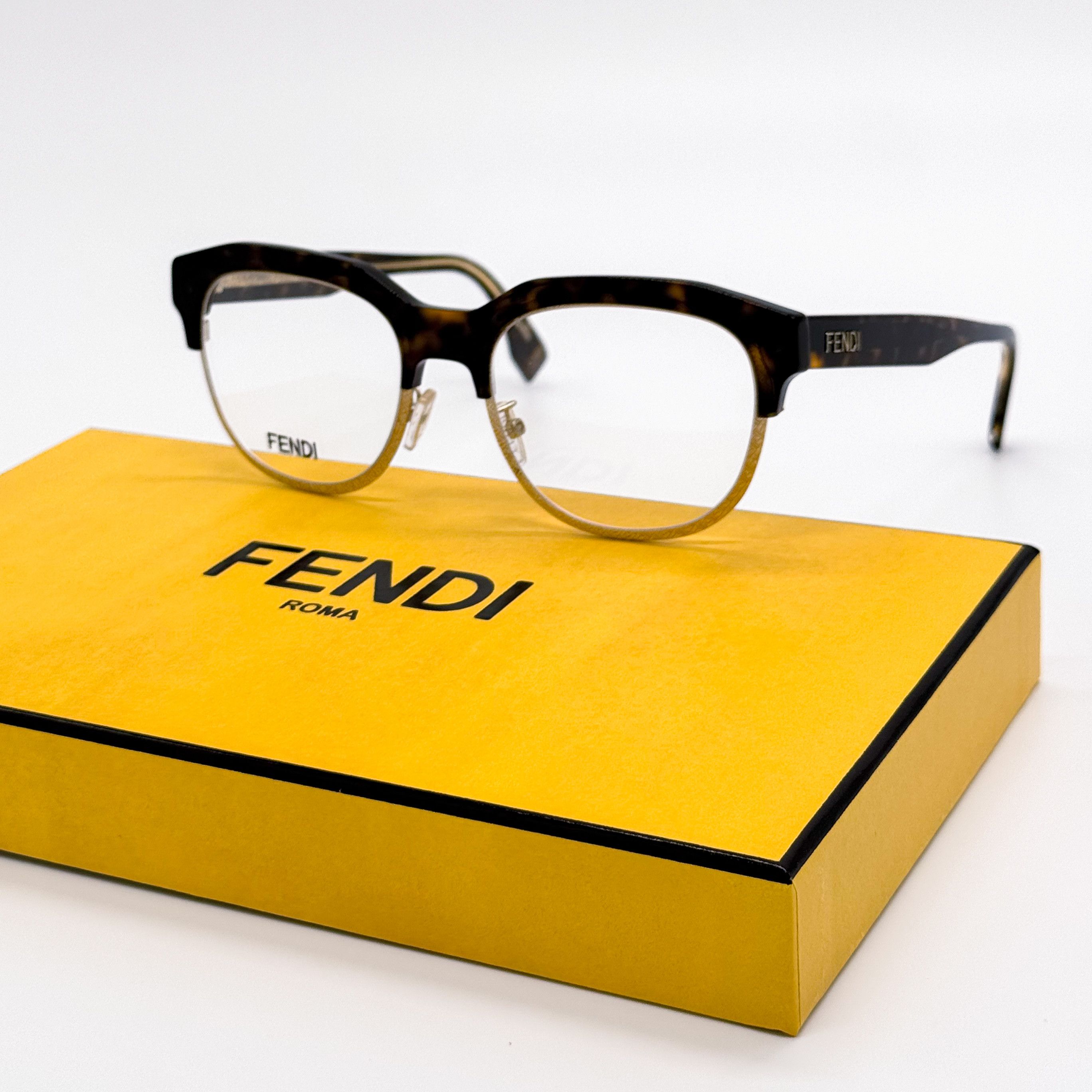 Fendi NEW FENDI FE50068U 052 HAVANA WOMEN EYEGLASSES FENDI Size ONE SIZE - 1 Thumbnail