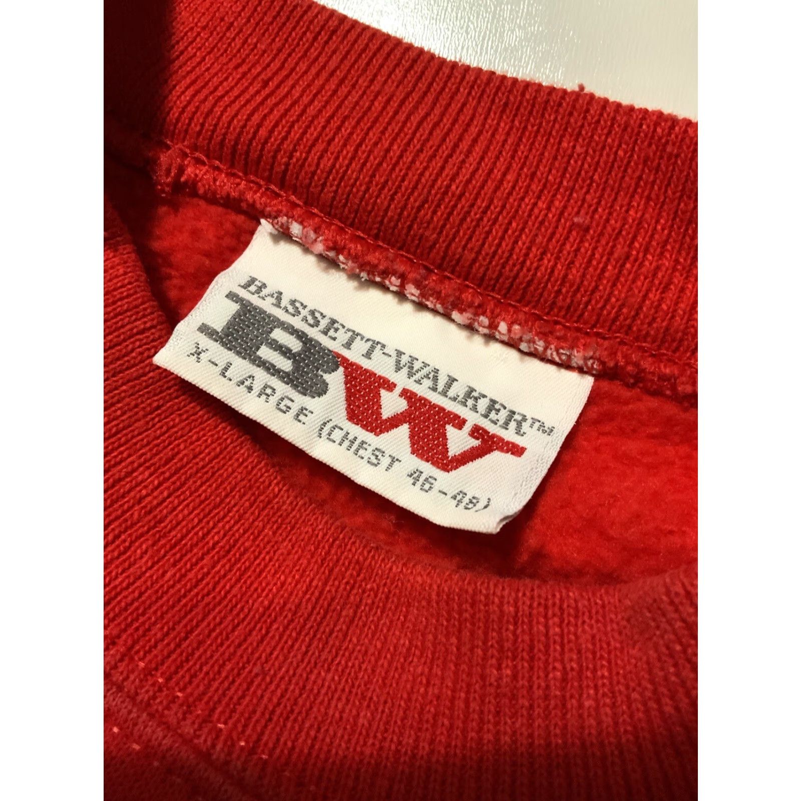 Vintage VINTAGE Bassett Walker Huntington School Fox 50/50 Crewneck Sweatshirt XL Men Red 80s Sz.XL Size US XL / EU 56 / 4 - 4 Thumbnail