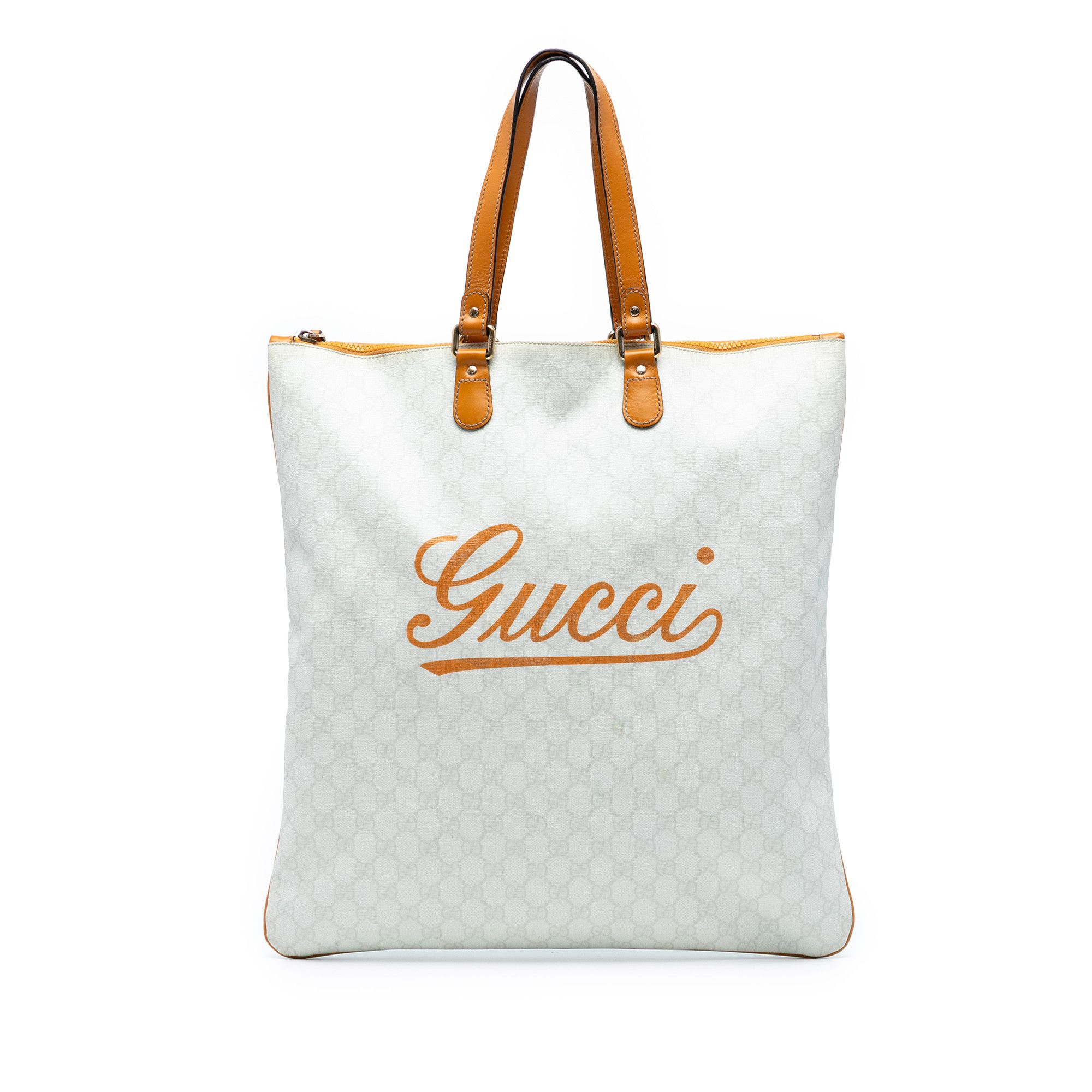Gucci Gucci GG Supreme Heritage Logo Flat Zip Tote Size ONE SIZE - 1 Thumbnail