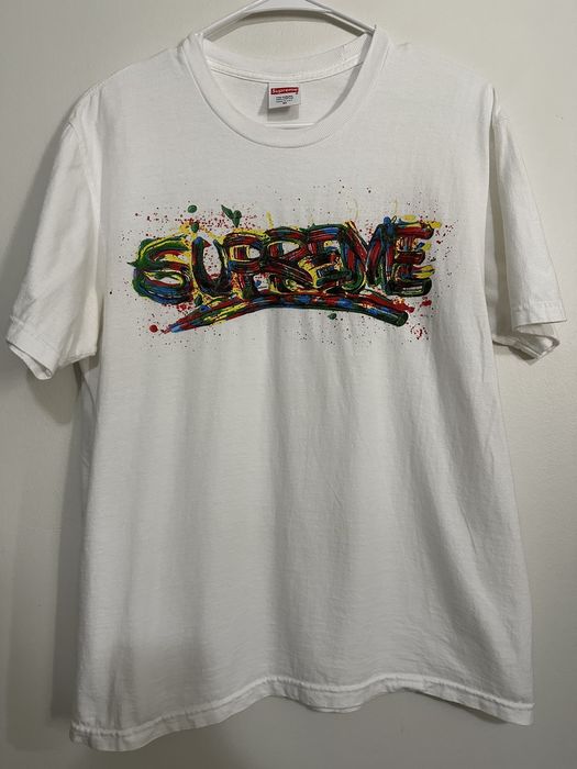 Paint logo hot sale tee supreme