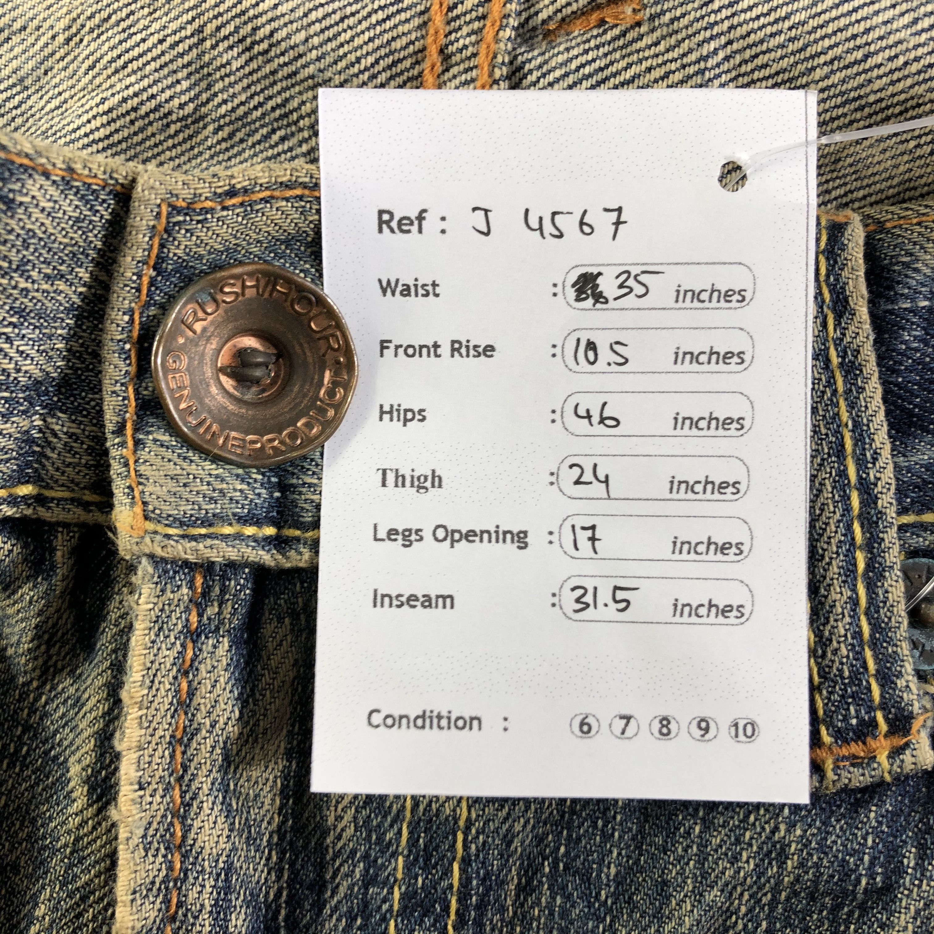 Japanese Brand Vintage Rush Hour Jeans-J4567 Size US 35 - 11 Thumbnail
