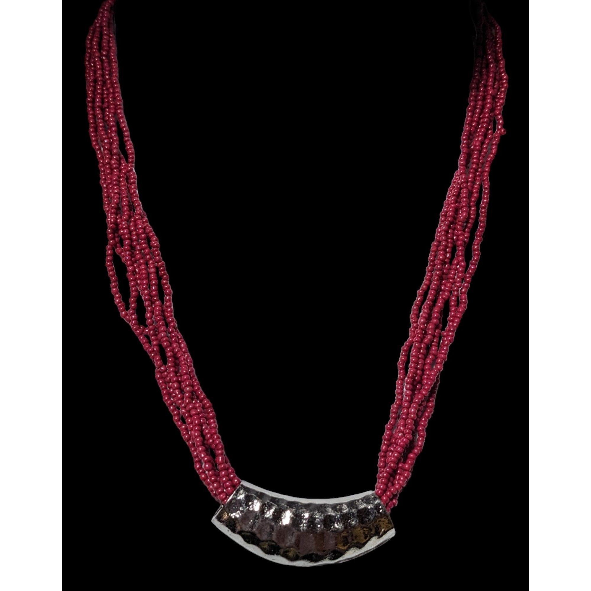 Other Red And Silver Beaded Multistrand Necklace Size ONE SIZE - 2 Thumbnail