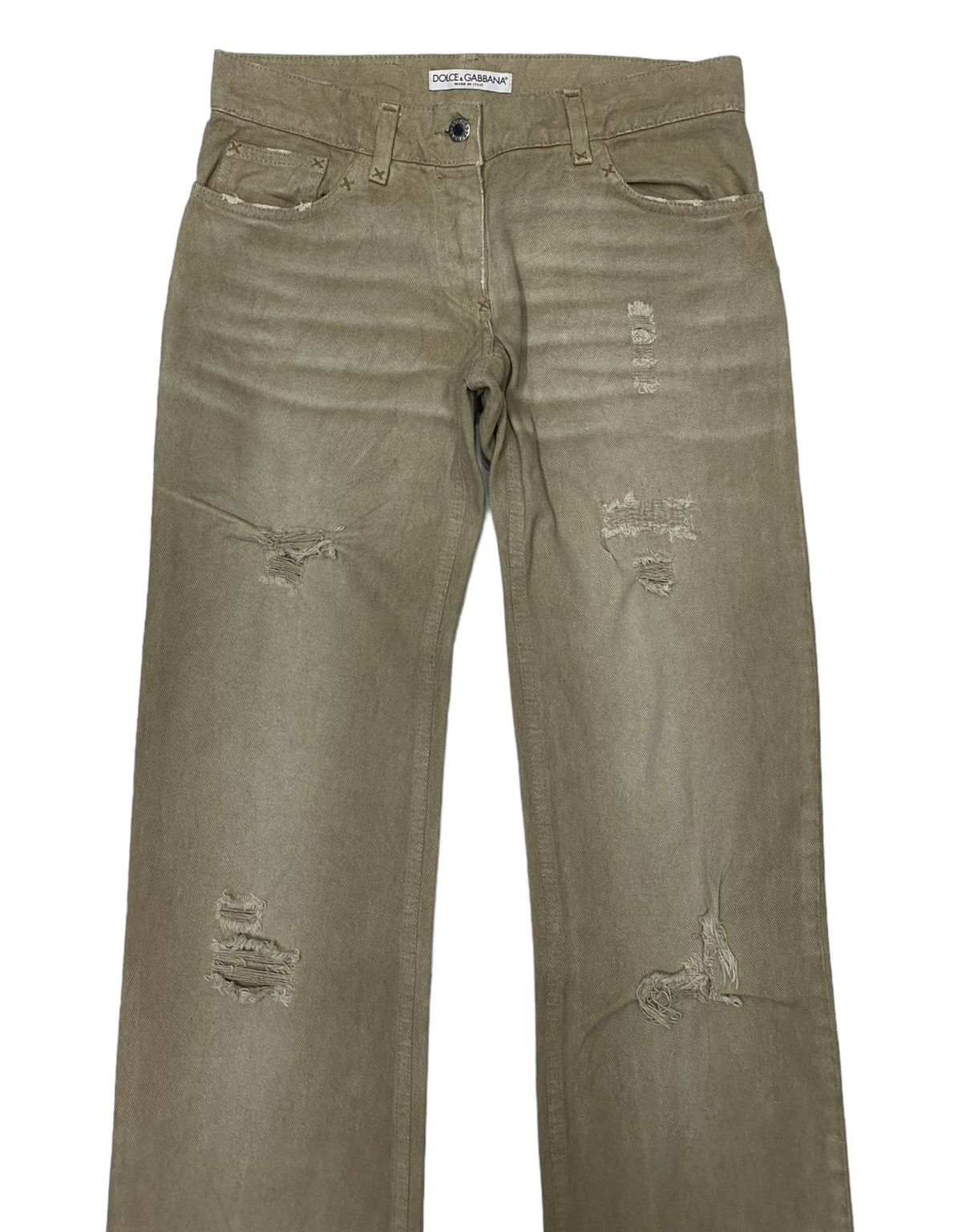 Dolce & Gabbana DOLCE & GABBANA FADED BROWN LOW RISE DISTRESSED DENIM JEANS Size US 30 / EU 46 - 5 Thumbnail