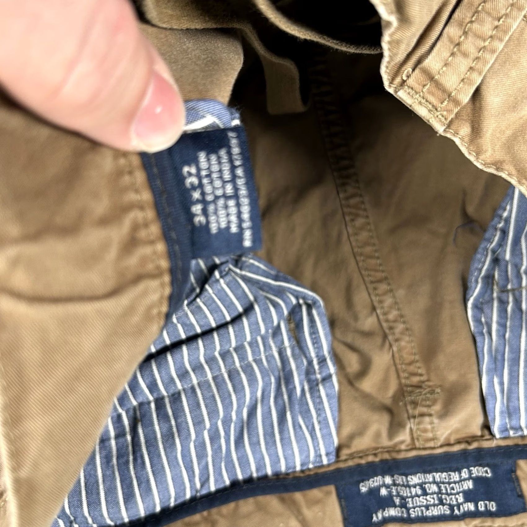 Vintage VINTAGE NAVY Pants Cargo 34x32 Mens Blue Canvas 90s Y2K Army Grunge Utility Straight Size US 34 / EU 50 - 4 Thumbnail