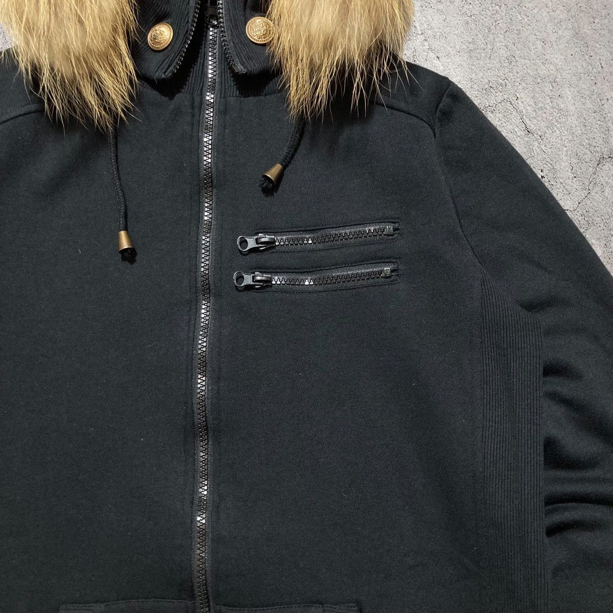 Japanese Brand 2000s Lorenzo Fur Ziphoodie Black Lgb Punk Gothic Style Size US M / EU 48-50 / 2 - 3 Thumbnail