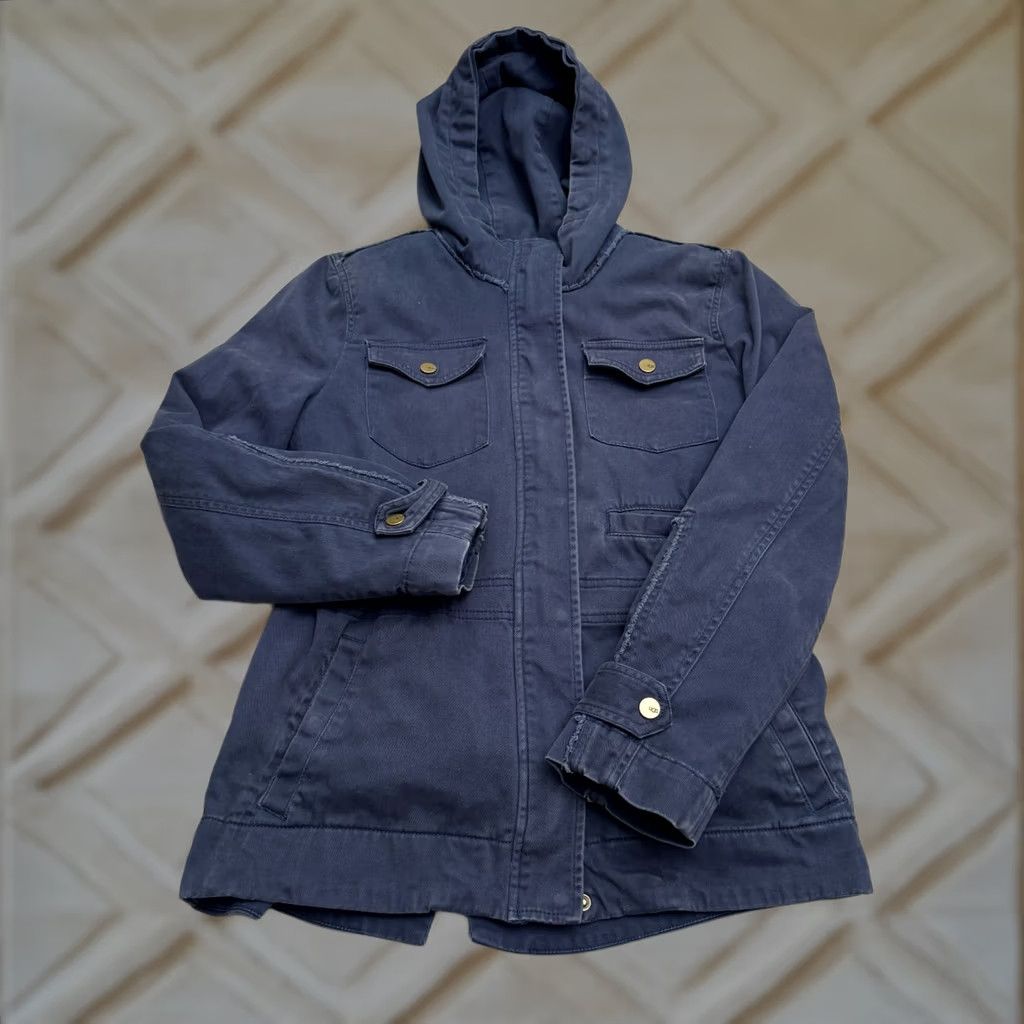 Ugg UGG Australia Hoodie Jacket Womens Small Navy Blue Removable Faux Fur Liner Parka Coat/Solid Blue Size S / US 4 / IT 40 - 1 Thumbnail